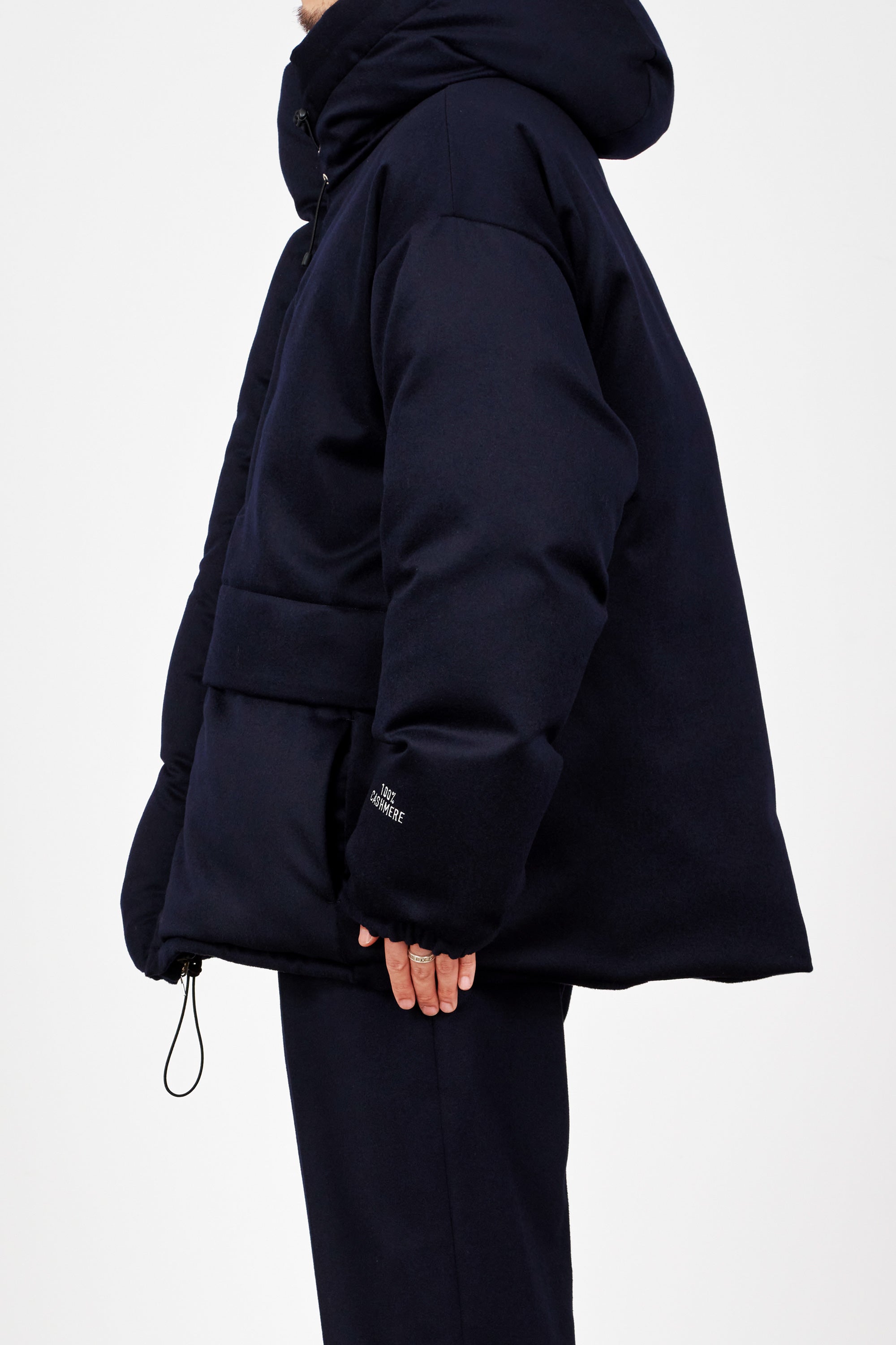 カシミヤフランネル / カシミヤダウンジャケット, Navy