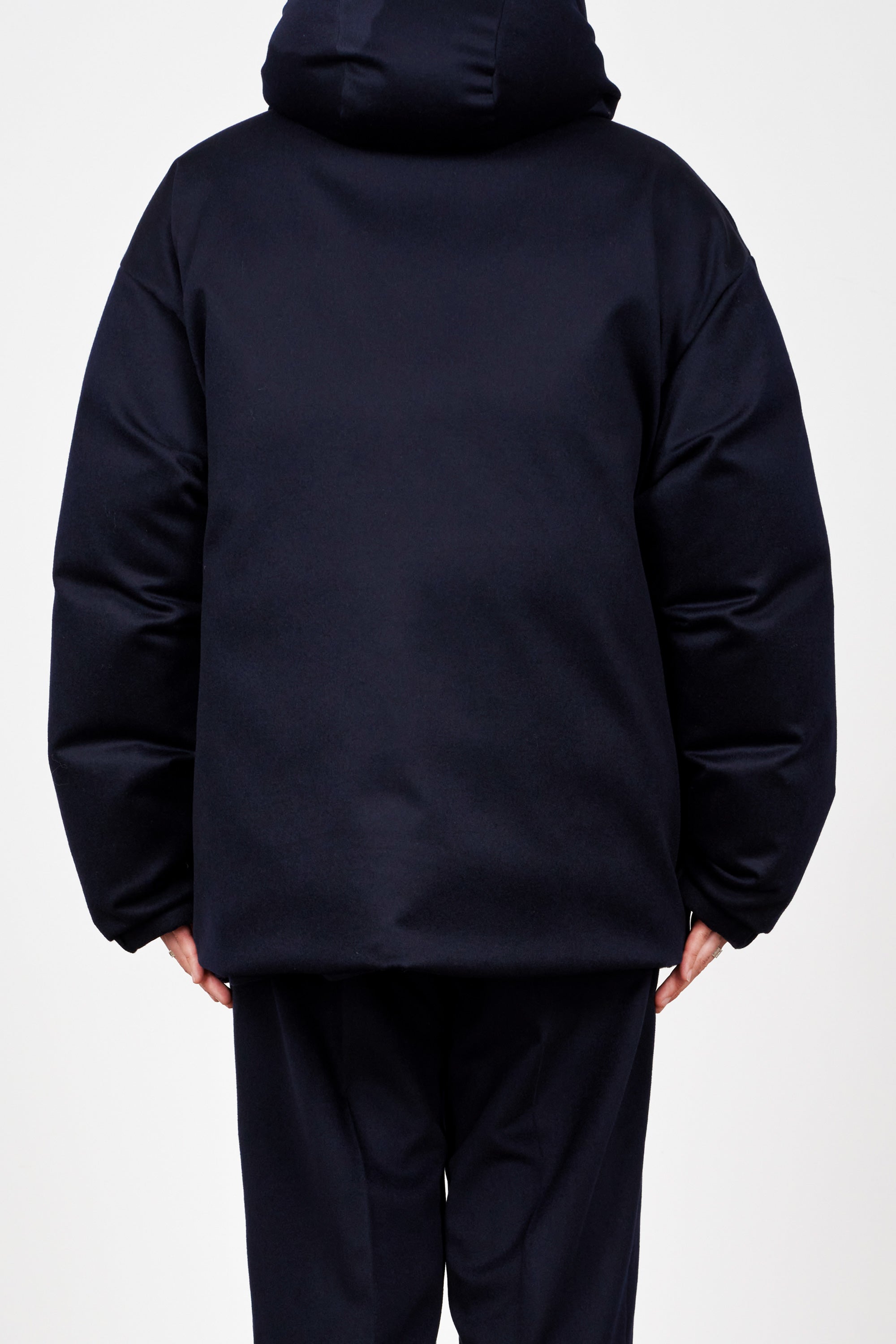 カシミヤフランネル / カシミヤダウンジャケット, Navy