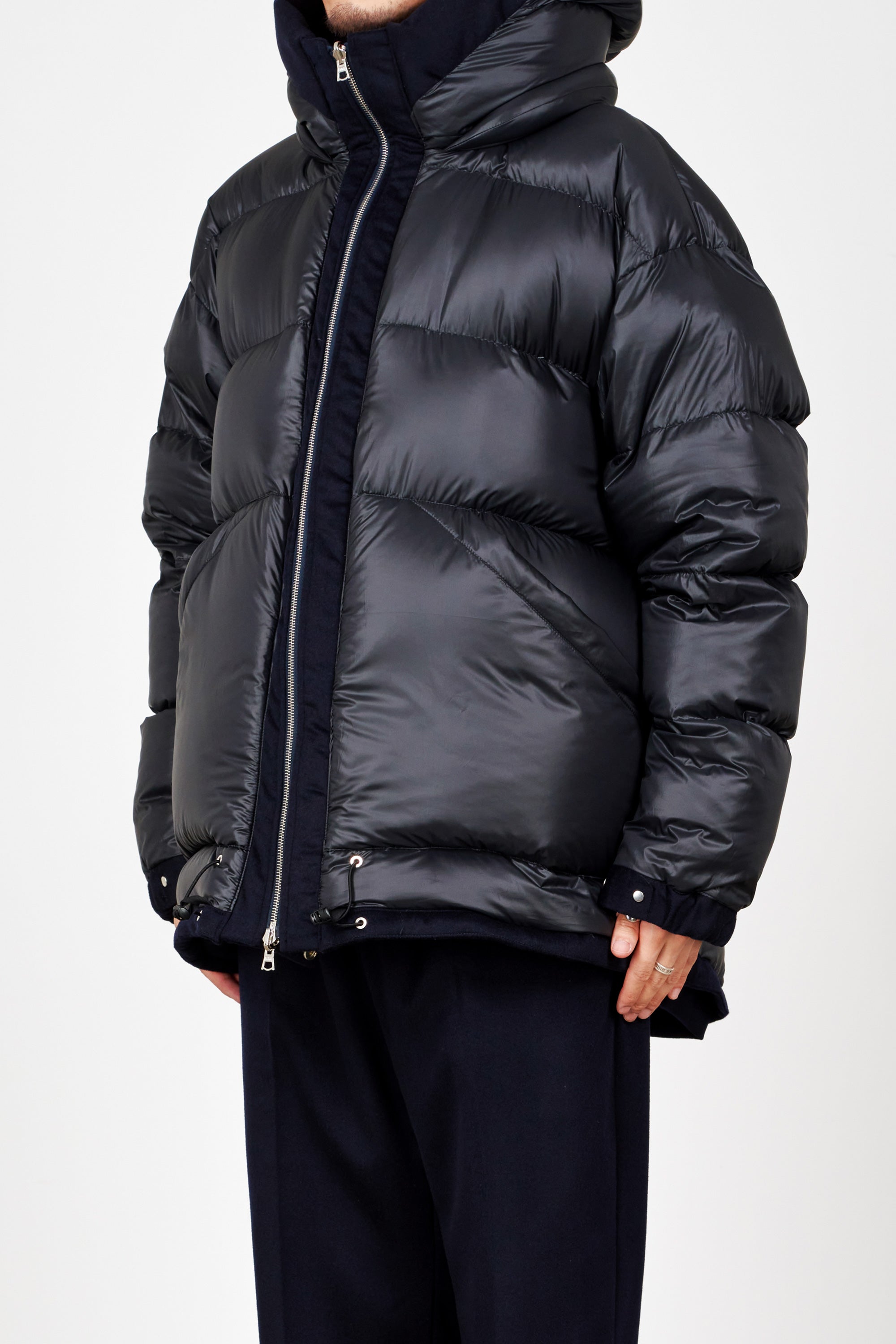 カシミヤフランネル / カシミヤダウンジャケット, Navy