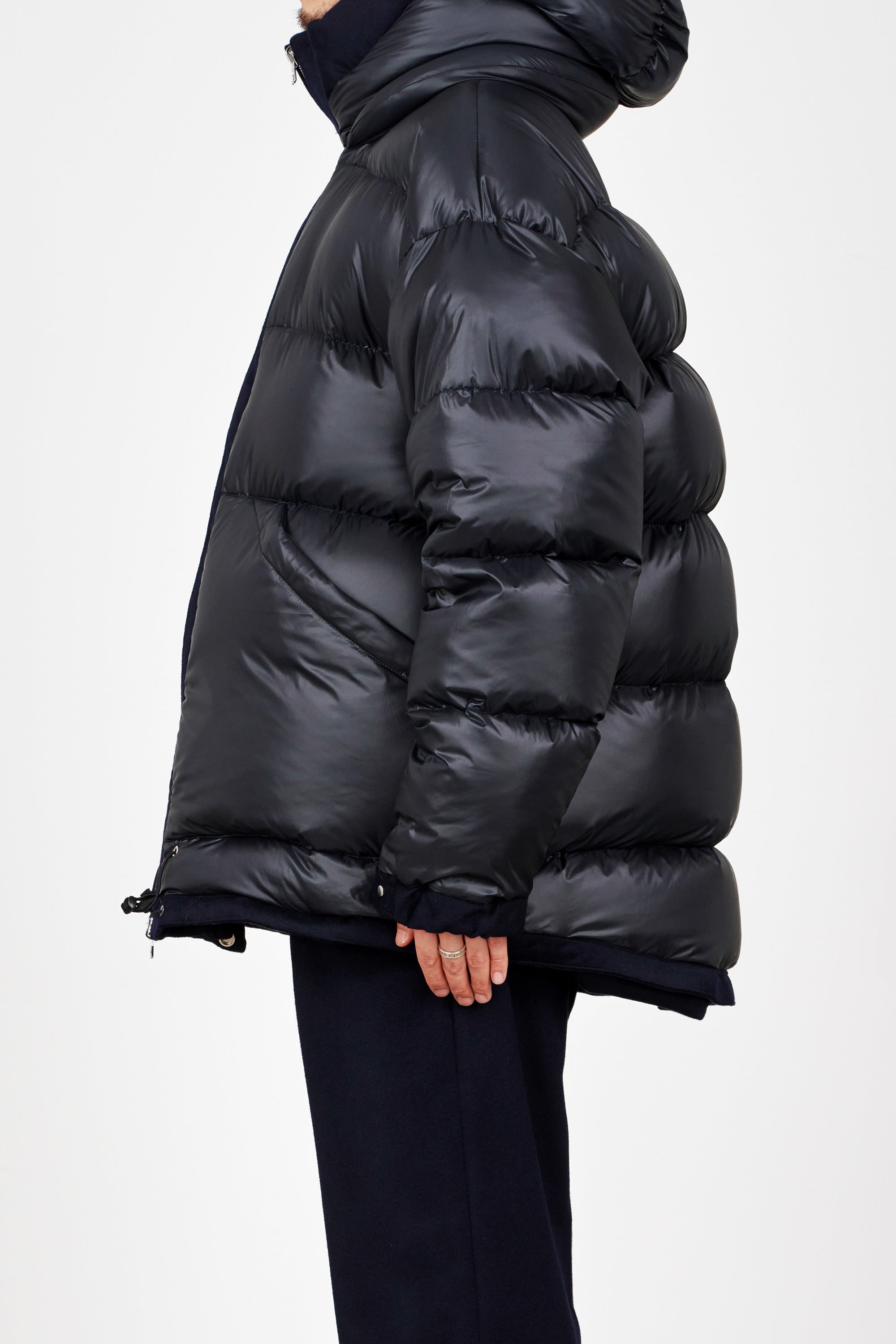 カシミヤフランネル / カシミヤダウンジャケット, Navy