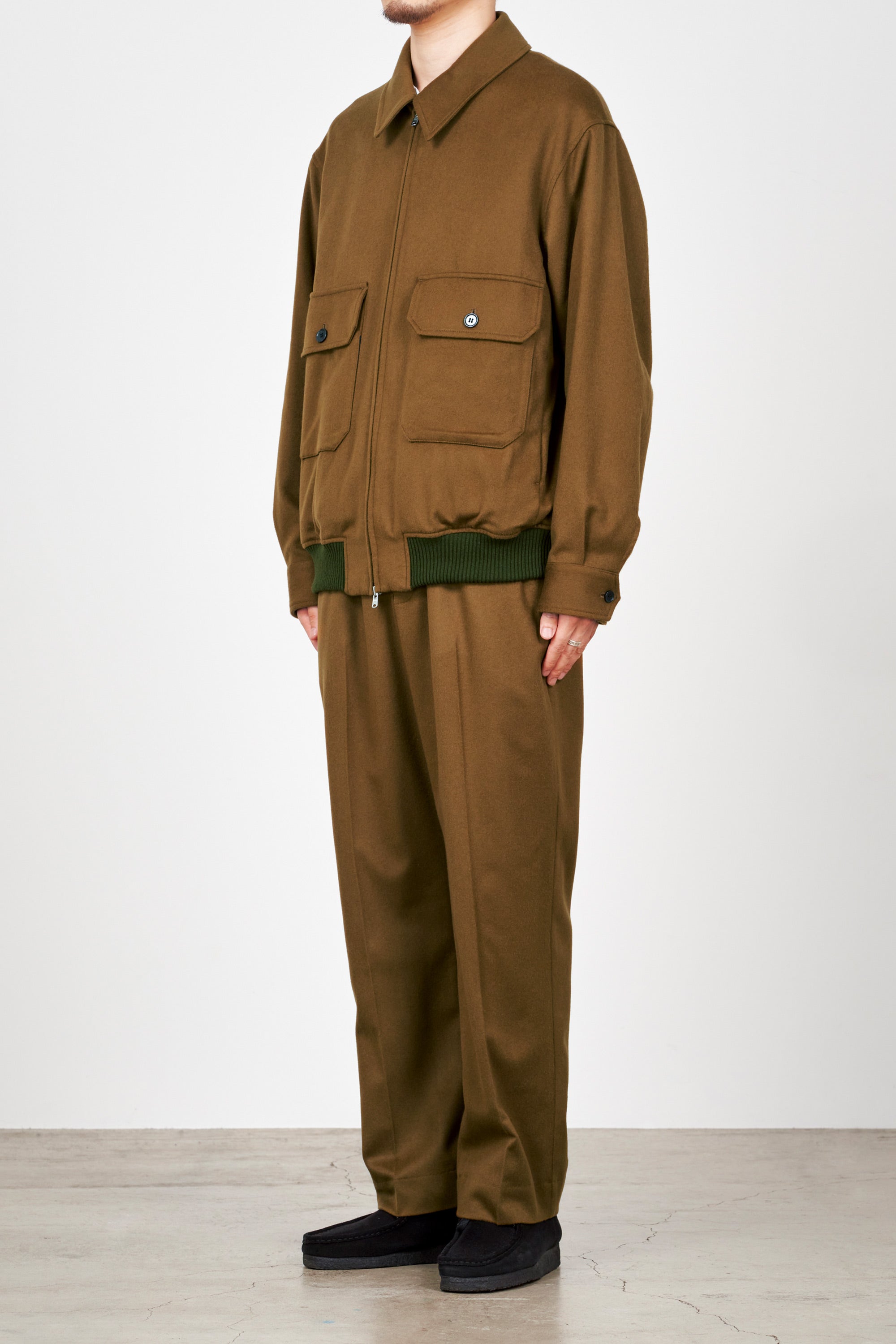 カシミヤフランネル / カシミヤワークジャケット, Brown Khaki