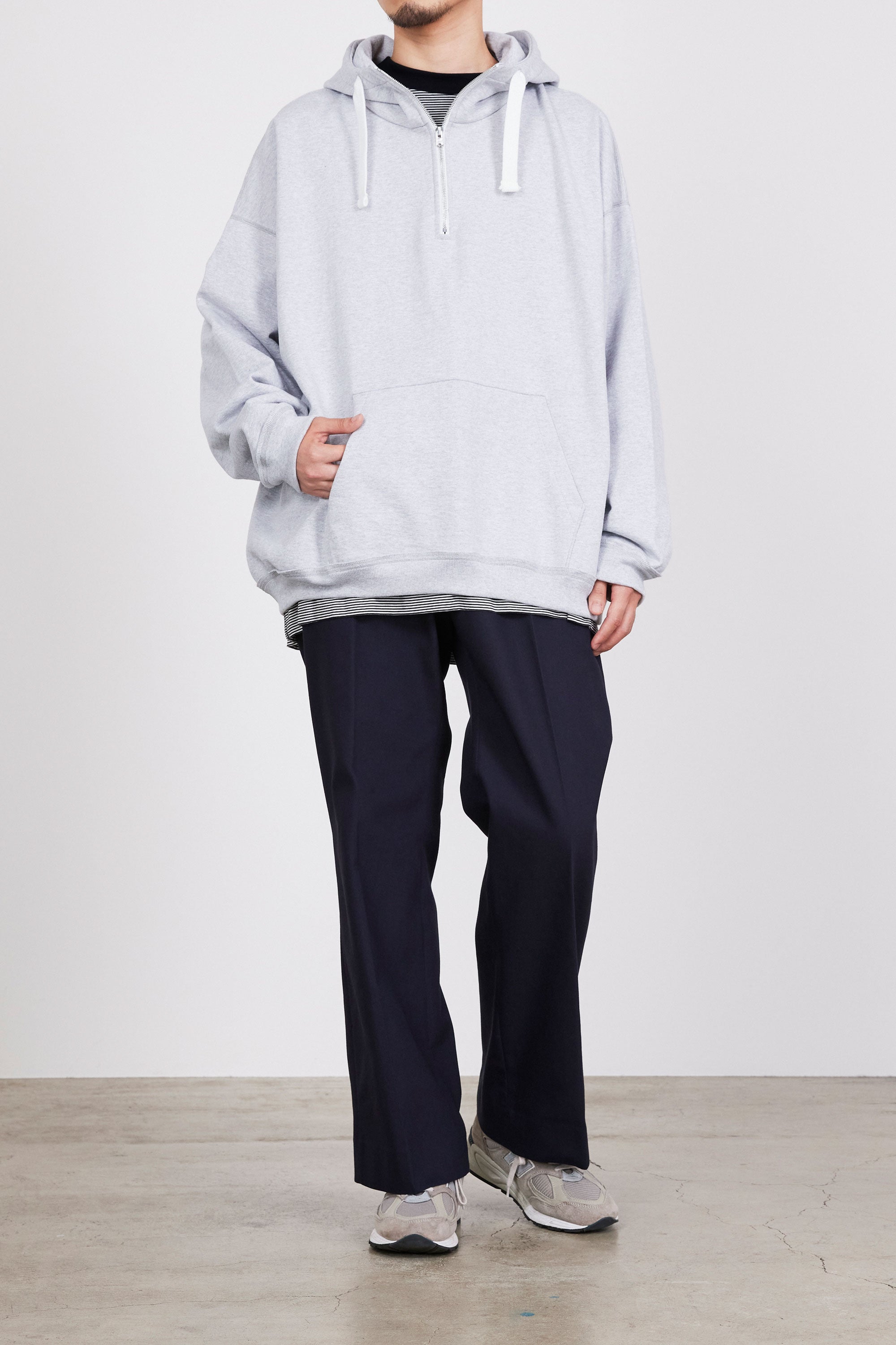 オーガニックコットンサバイバルクロス / フラットフロントフレアトラウザーズ, Navy