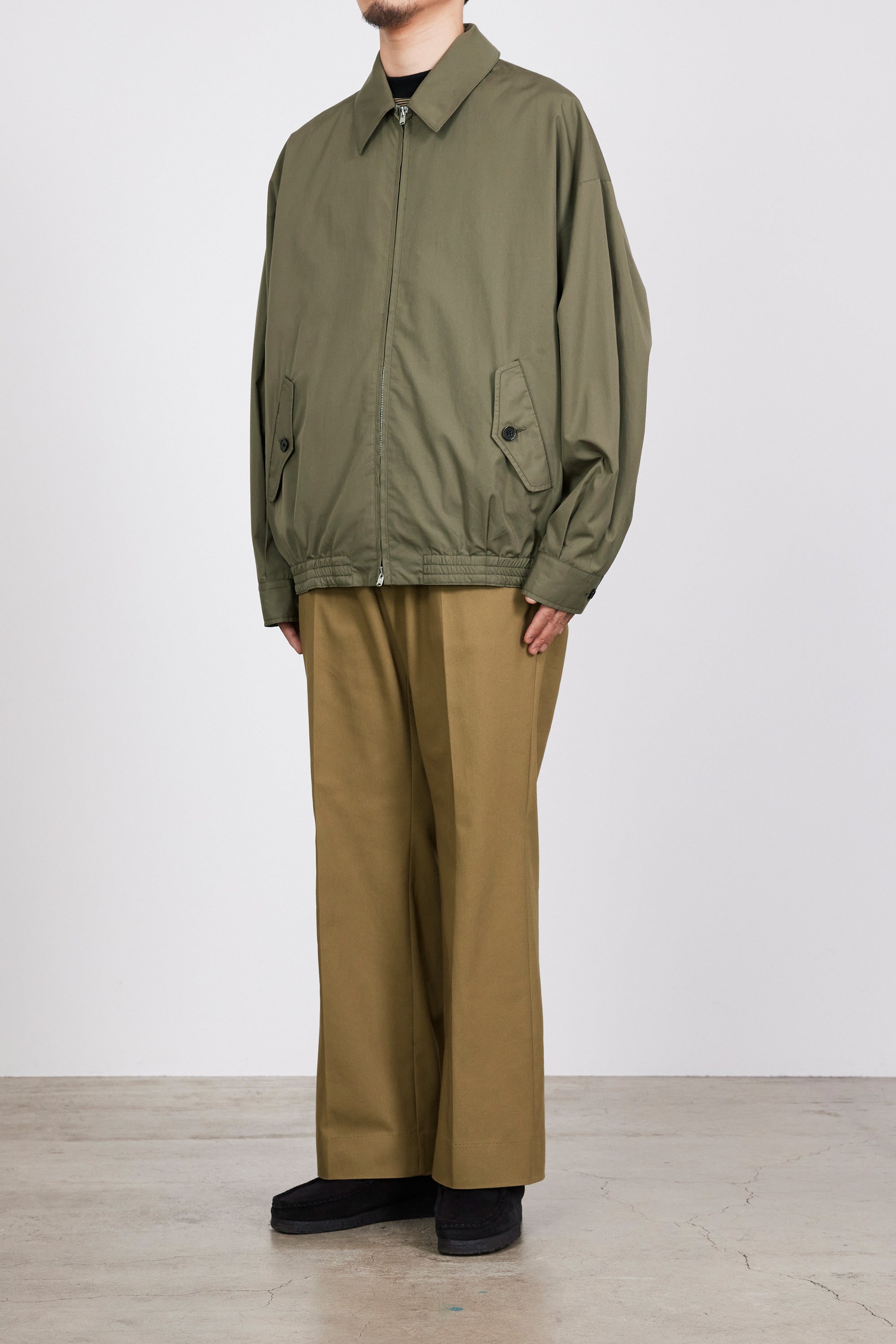 オーガニックコットンサバイバルクロス / フラットフロントフレアトラウザーズ, Beige