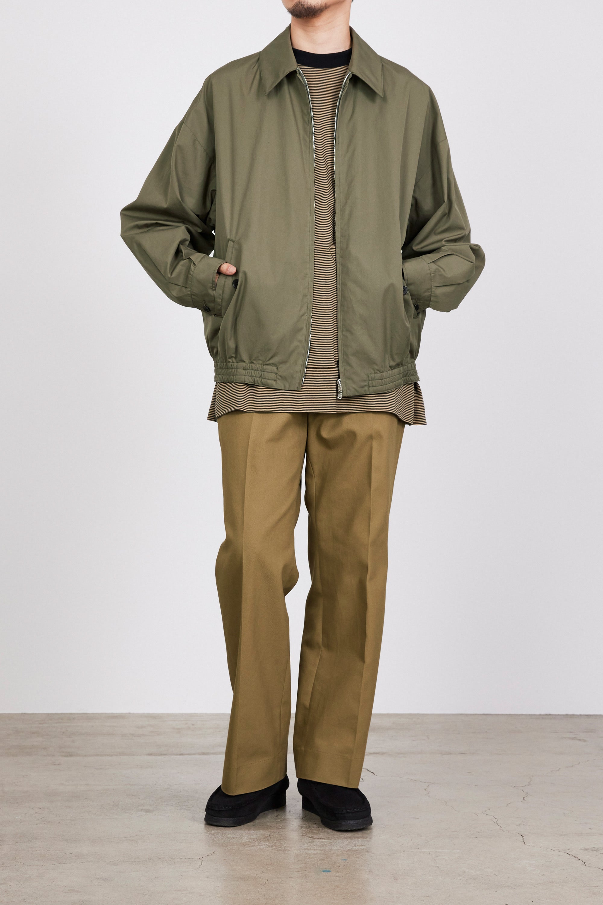 オーガニックコットンサバイバルクロス / フラットフロントフレアトラウザーズ, Beige