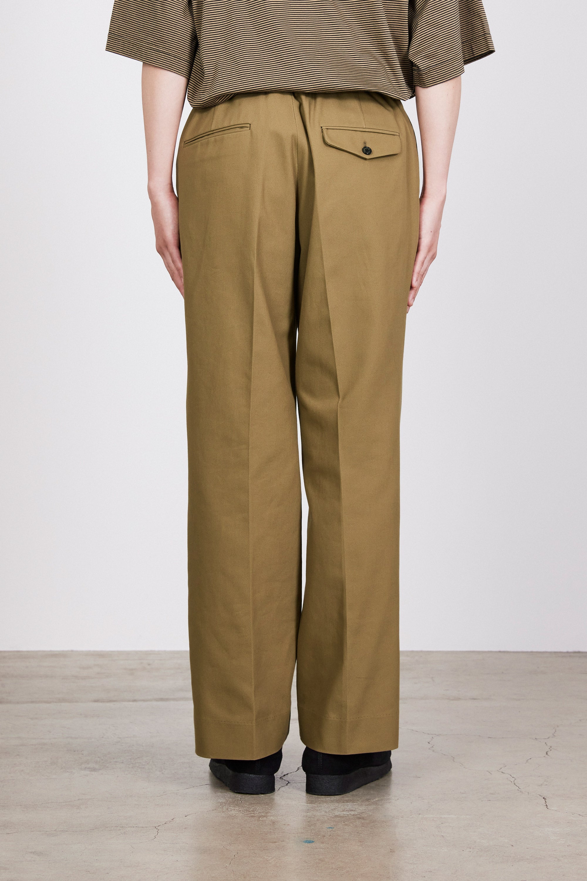 オーガニックコットンサバイバルクロス / フラットフロントフレアトラウザーズ, Beige