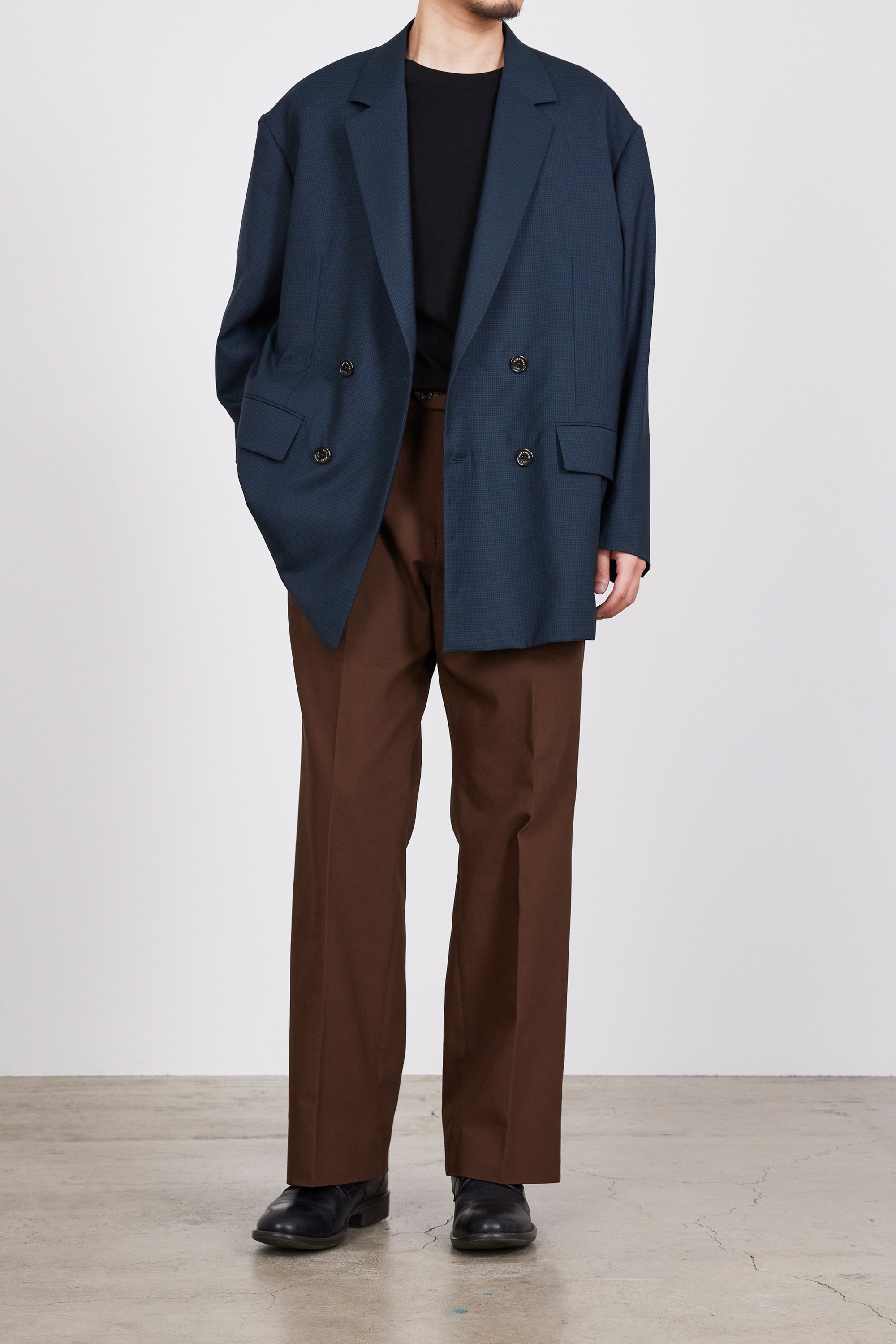 オーガニックコットンサバイバルクロス / フラットフロントフレアトラウザーズ, Brown