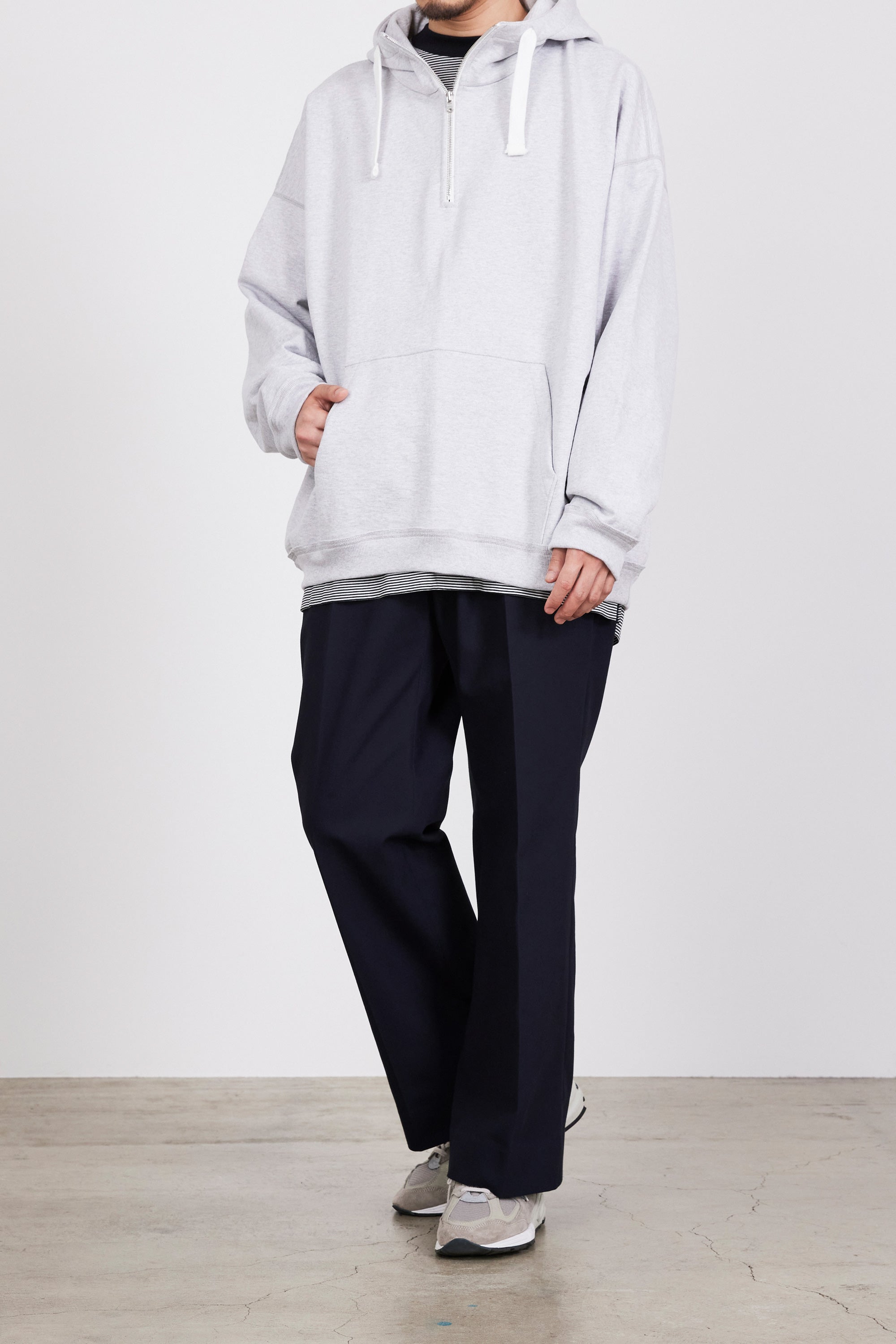 オーガニックコットンサバイバルクロス / フラットフロントフレアトラウザーズ, Navy