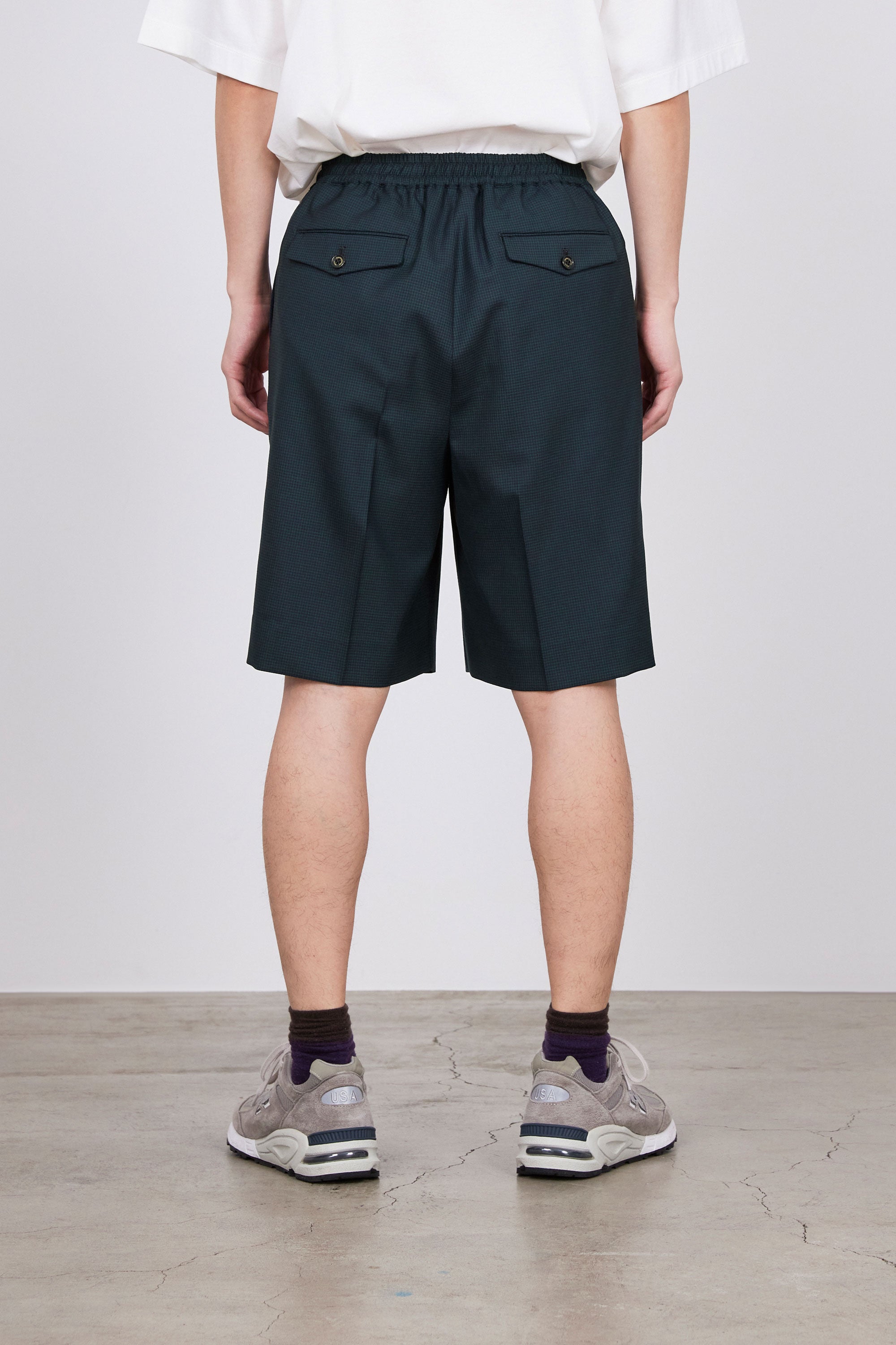 オーガニックウールトロピカル / クラシックフィット イージーショーツ, Olive Check