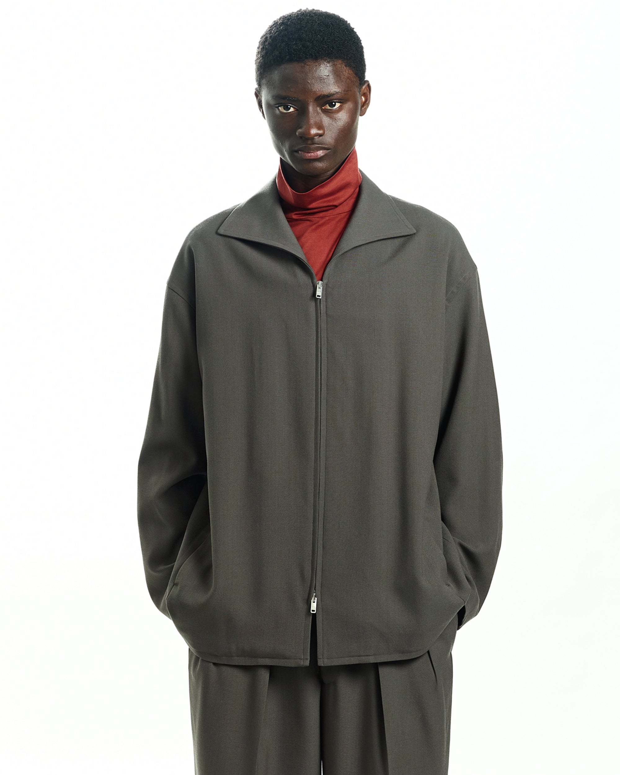 3/60オーガニックウールサバイバルクロス / ドライバーズコート, Olive