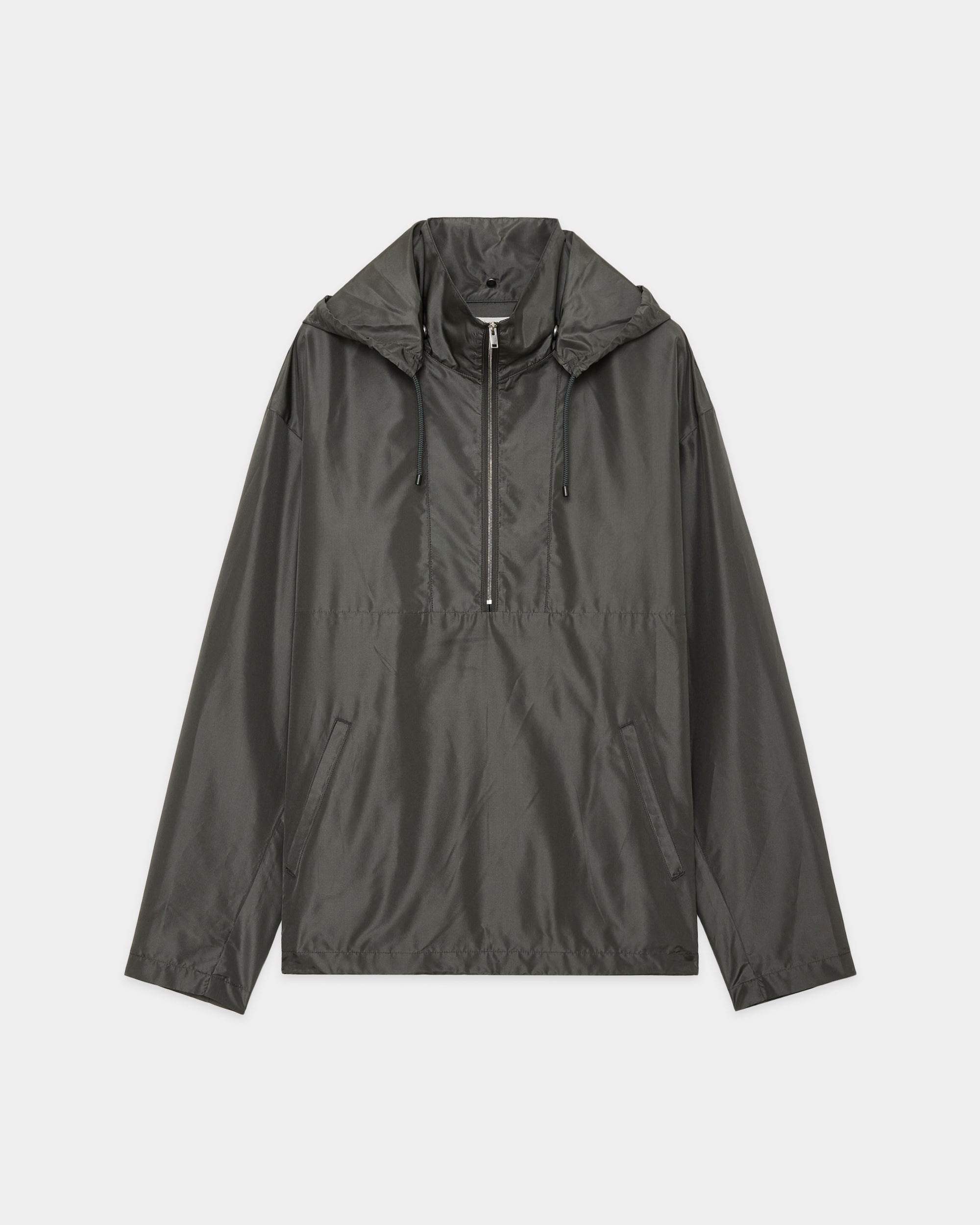 シルクタフタ / ハーフジップシャツ, Sage Green