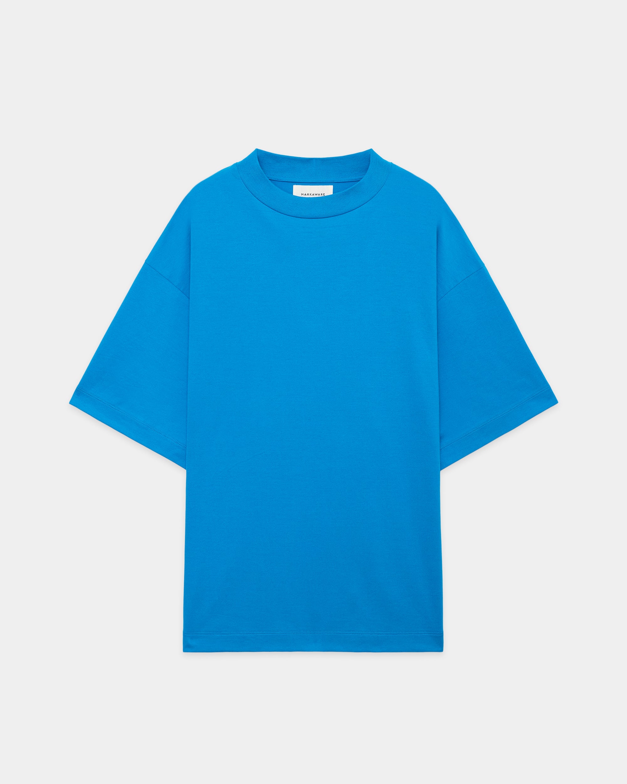 オーガニックペルーピマ60/2天竺 / モックネックTee, Blue