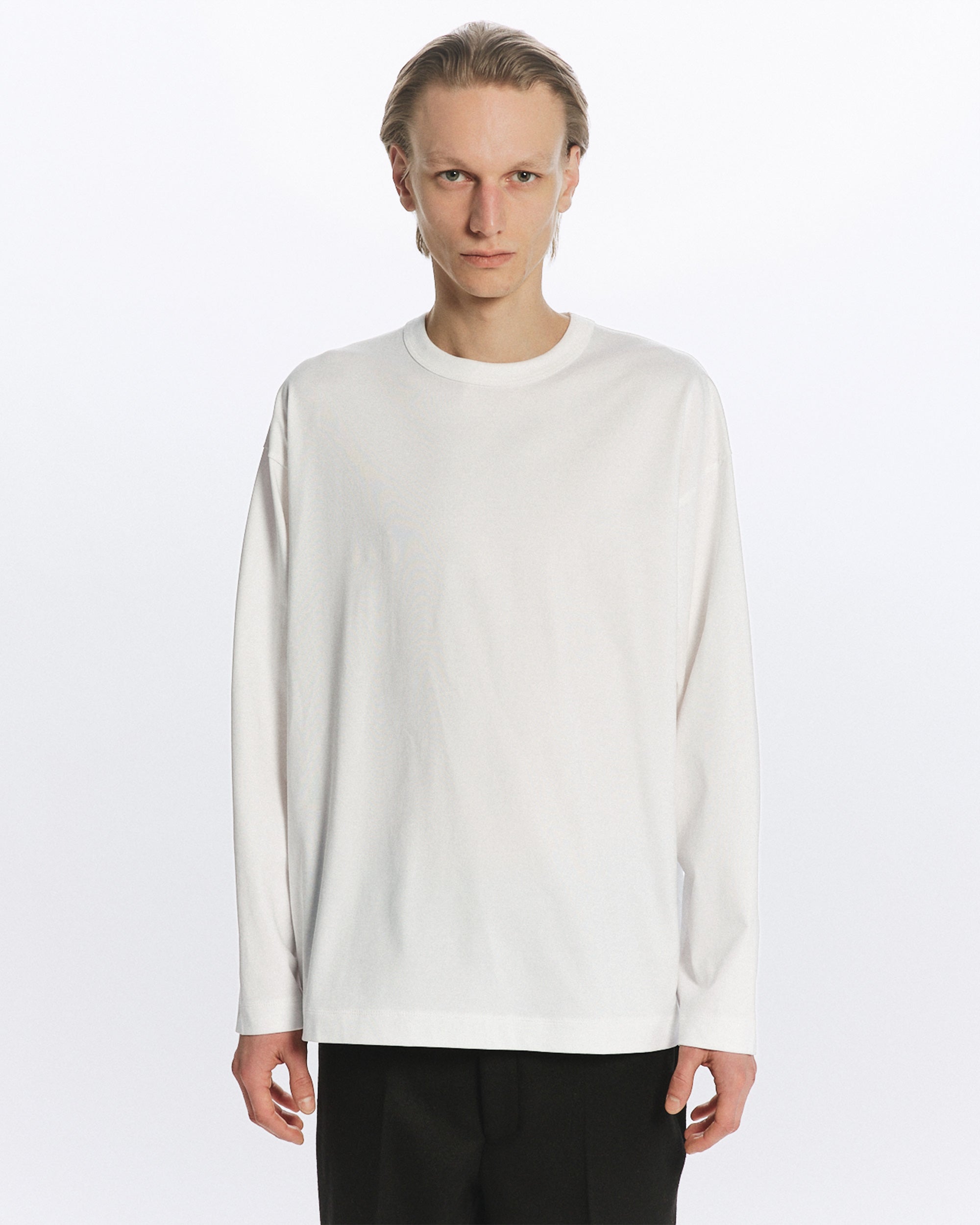 オーガニックGIZA 60/3 サバイバル天竺 / コンフォートフィットL/S Tee, White