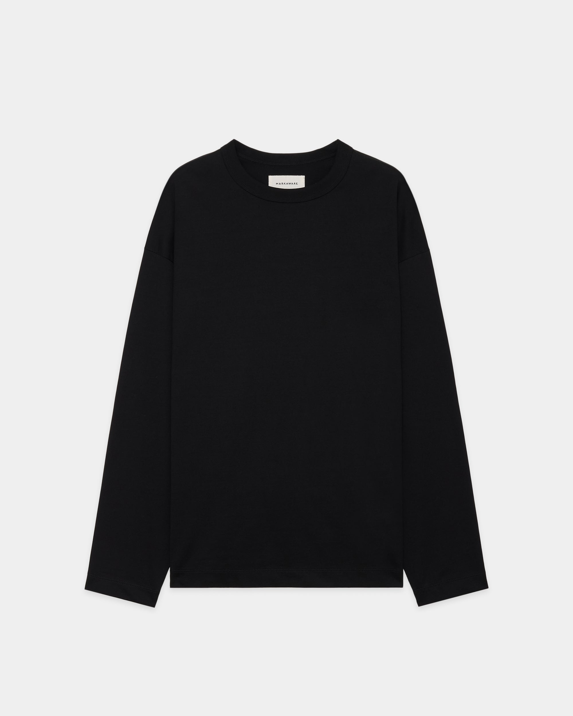 オーガニックGIZA 60/3 サバイバル天竺 / コンフォートフィットL/S Tee, Black