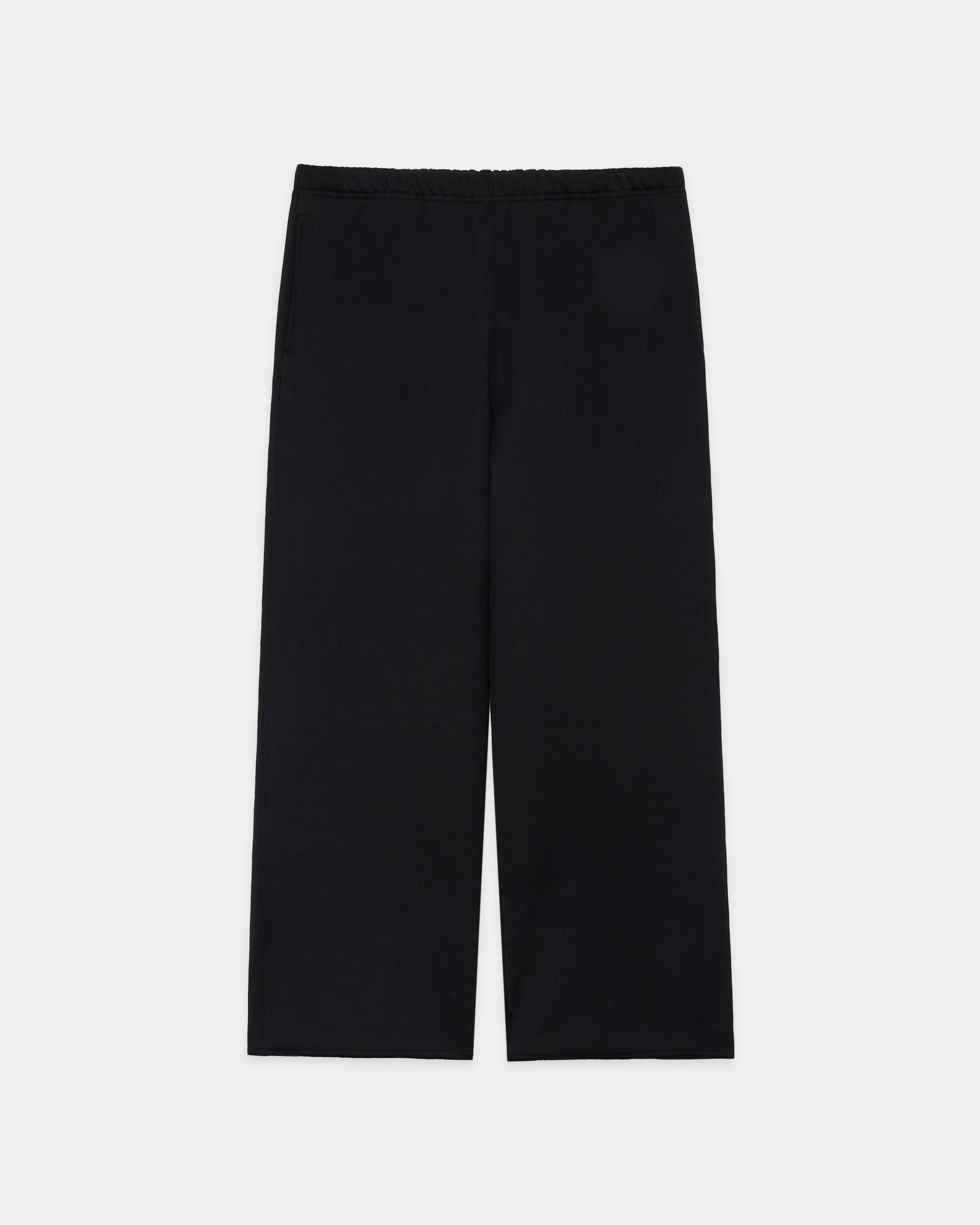 オーガニックコットンヘビー吊裏毛 / ワイドジムパンツ, Black