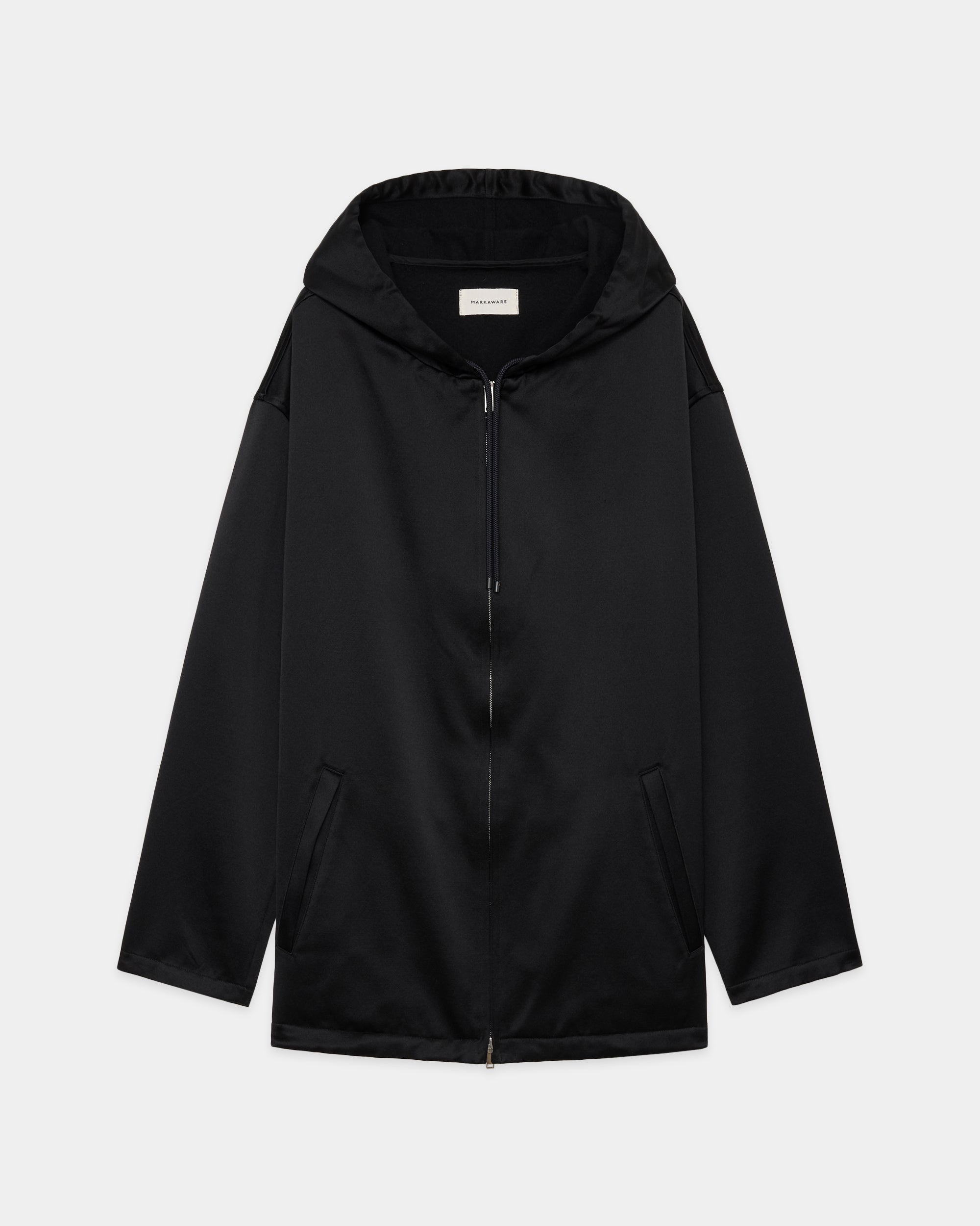 ブラタクシルク×カシミヤサテン / シティクルーズパーカー, Black