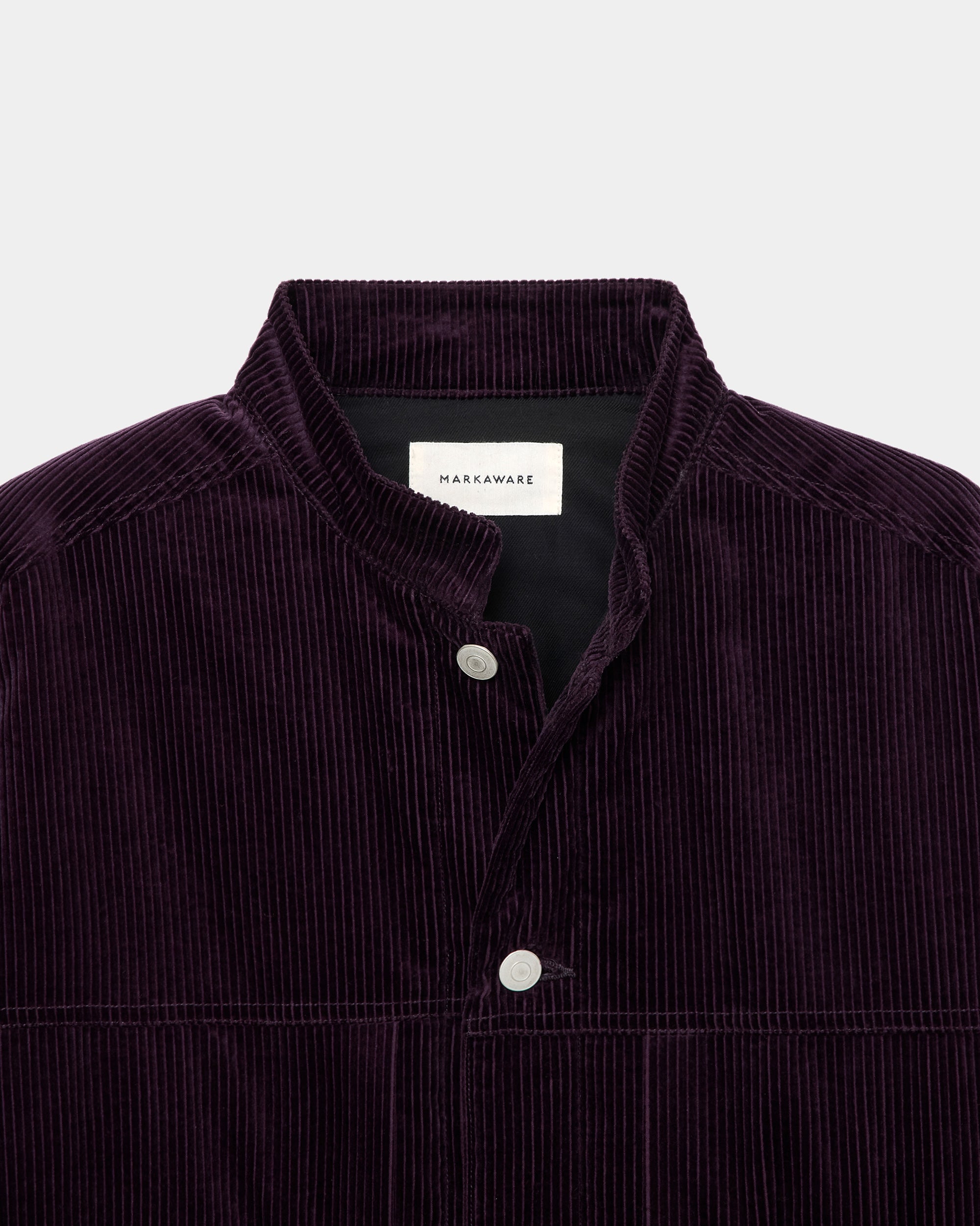 オーガニックコットン 6W コーデュロイ / パフドマンダリンカラーワークジャケット, Purple