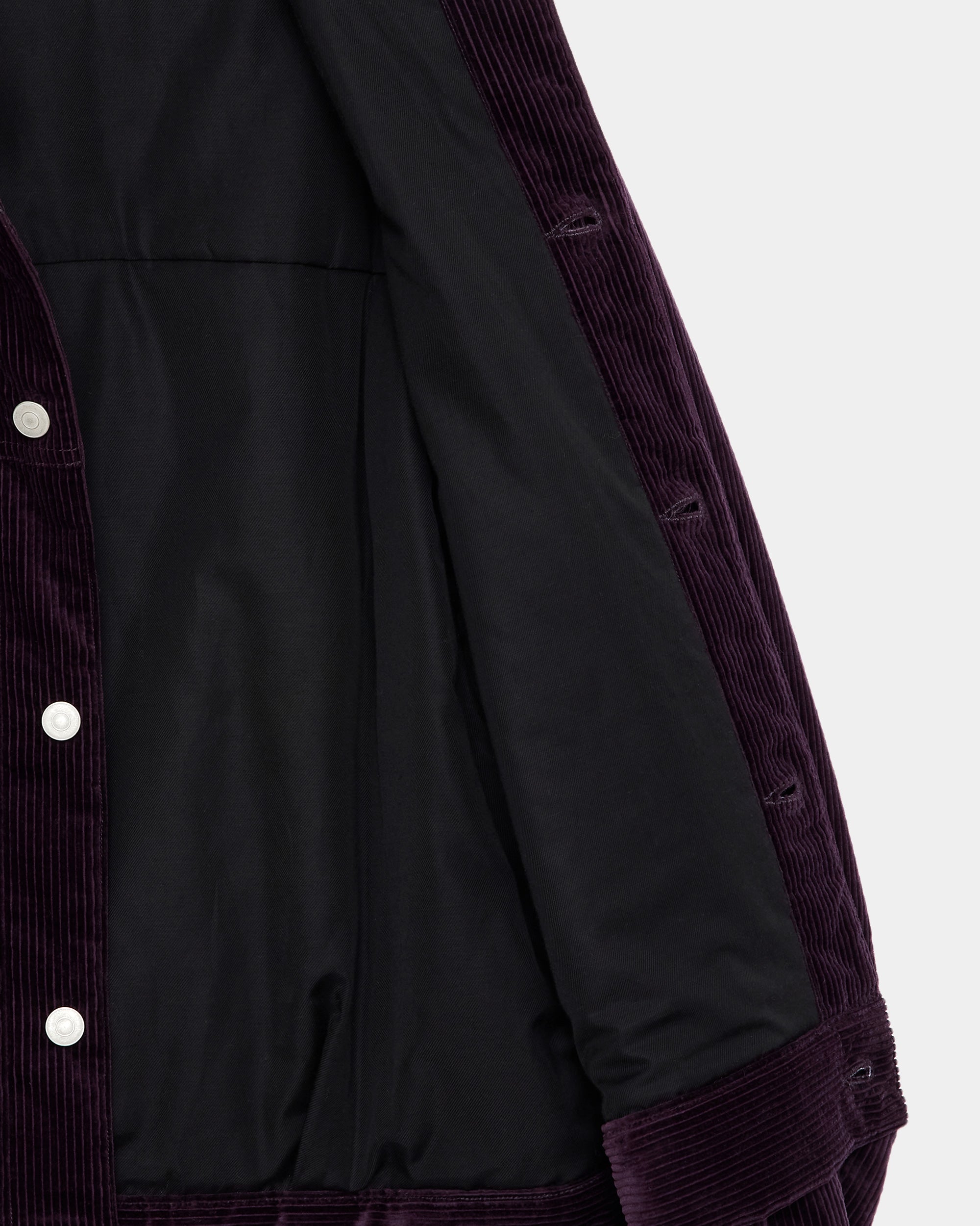 オーガニックコットン 6W コーデュロイ / パフドマンダリンカラーワークジャケット, Purple