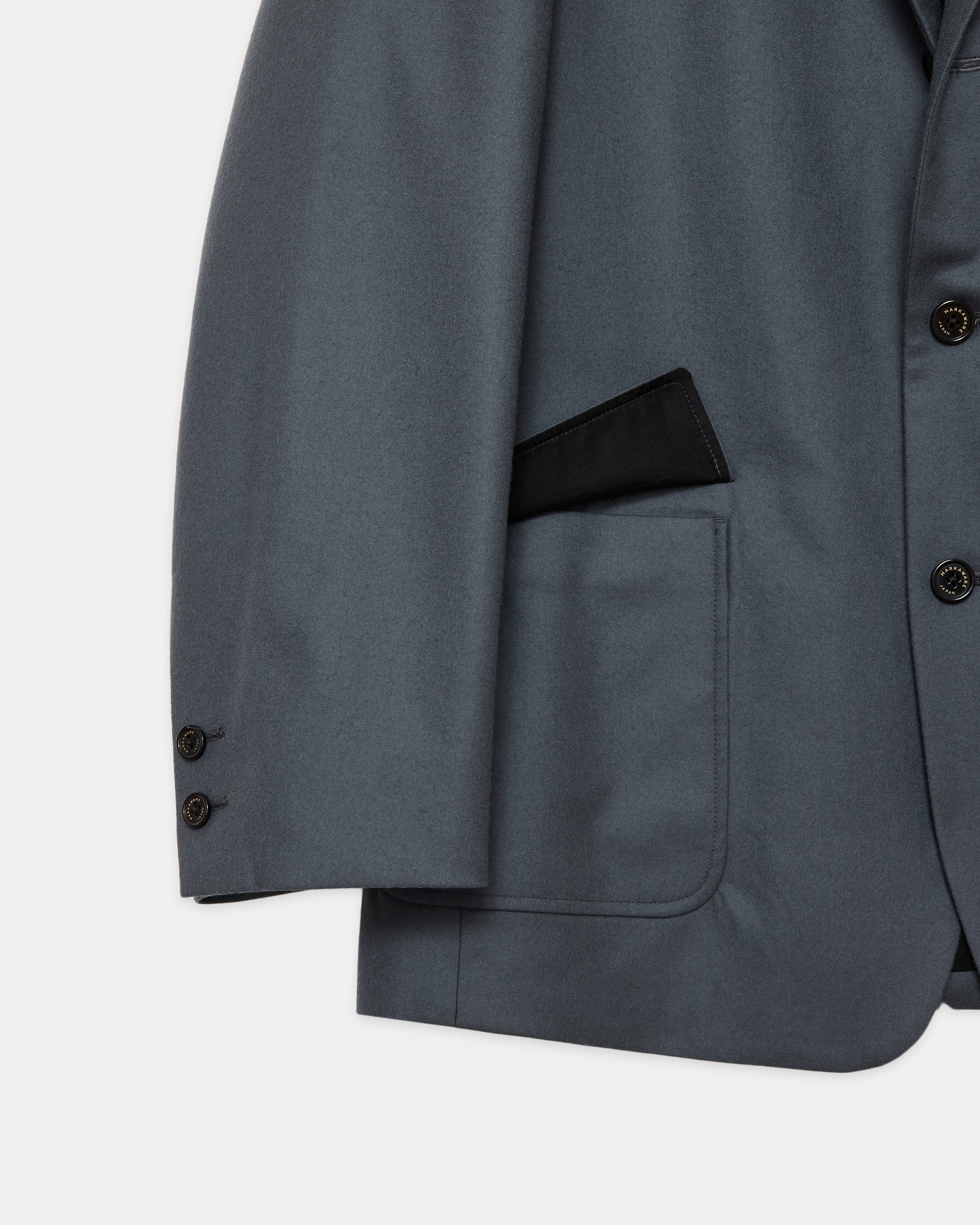 2/80 オーガニックウールフランネル / ブレザー, Forest Gray