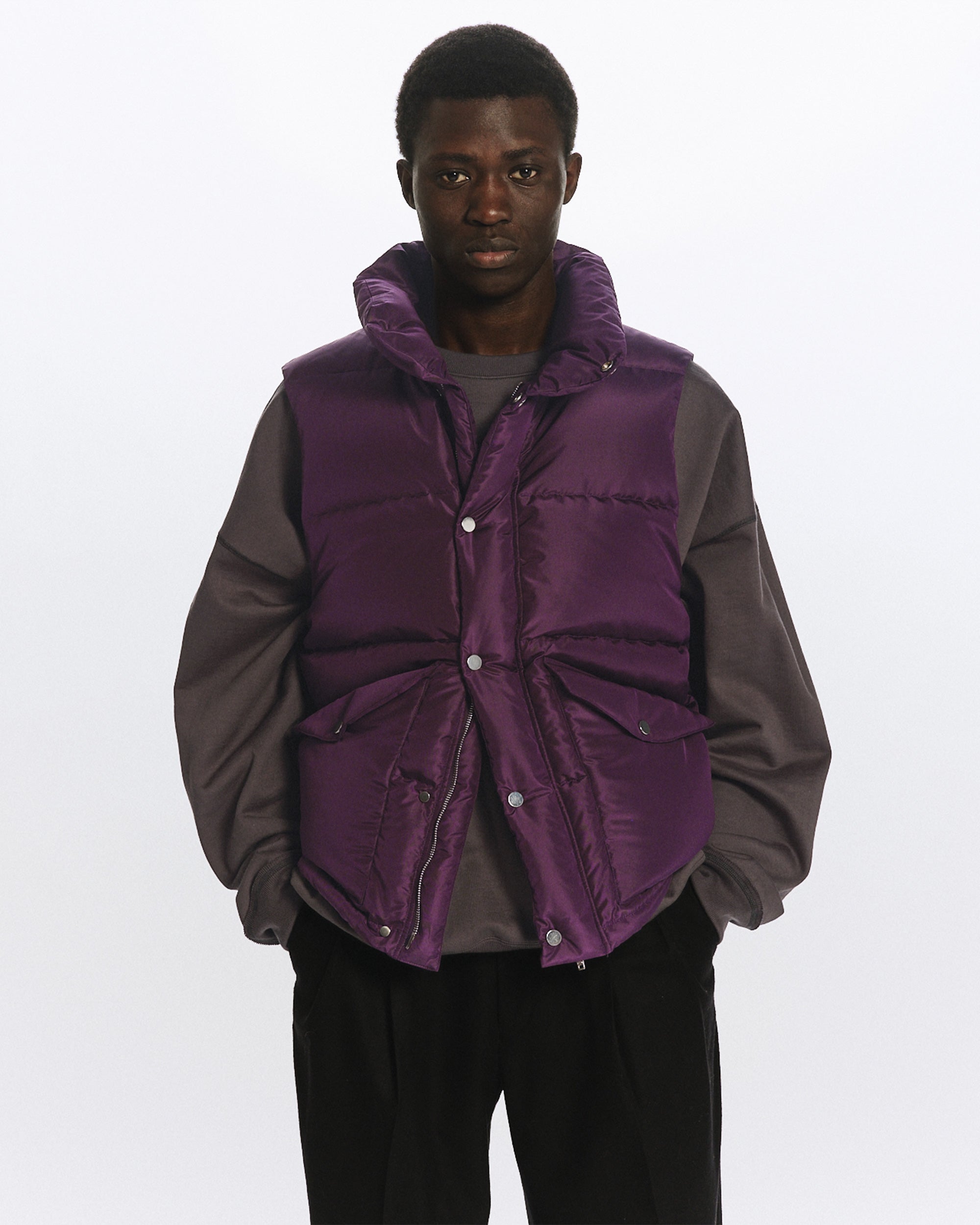 シルクタフタ / シルクダウンベスト, Purple