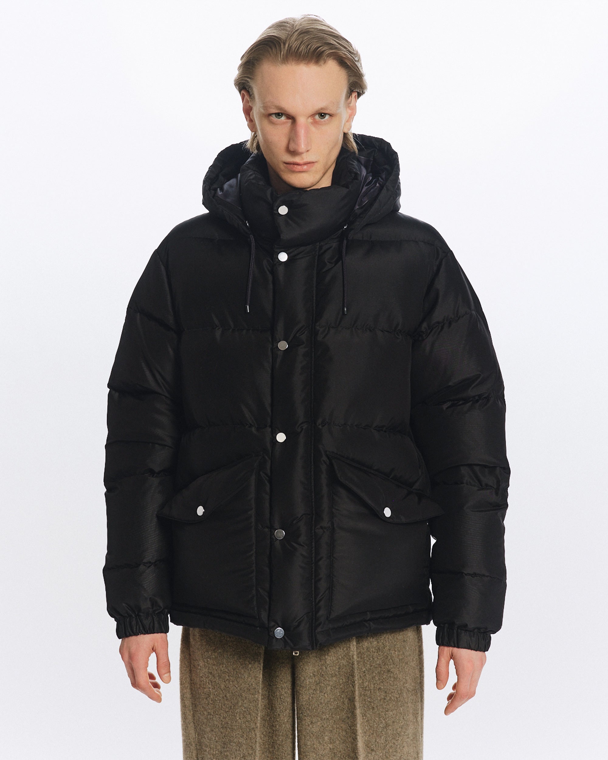 シルクタフタ / シルクダウンパーカー, Black
