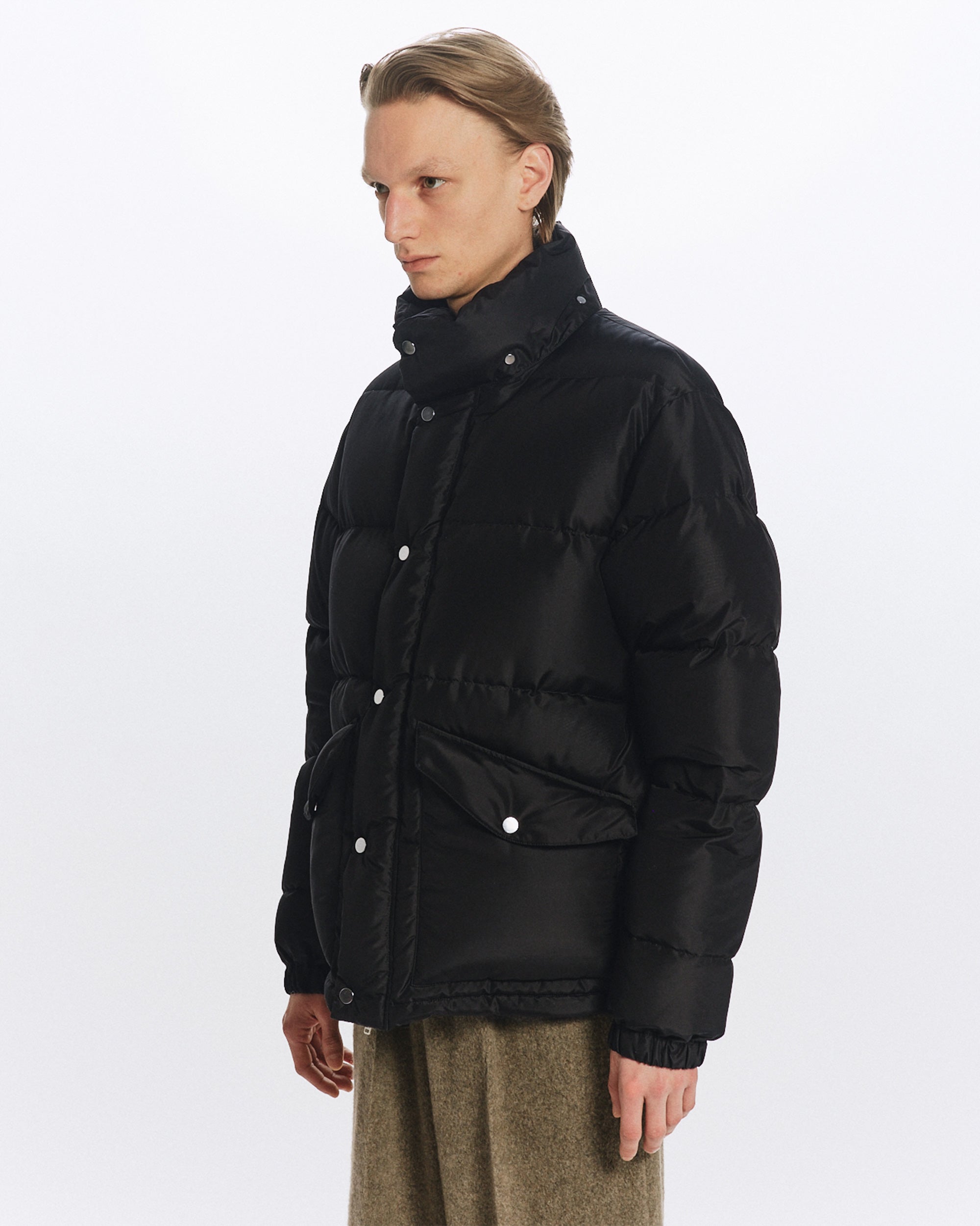 シルクタフタ / シルクダウンパーカー, Black