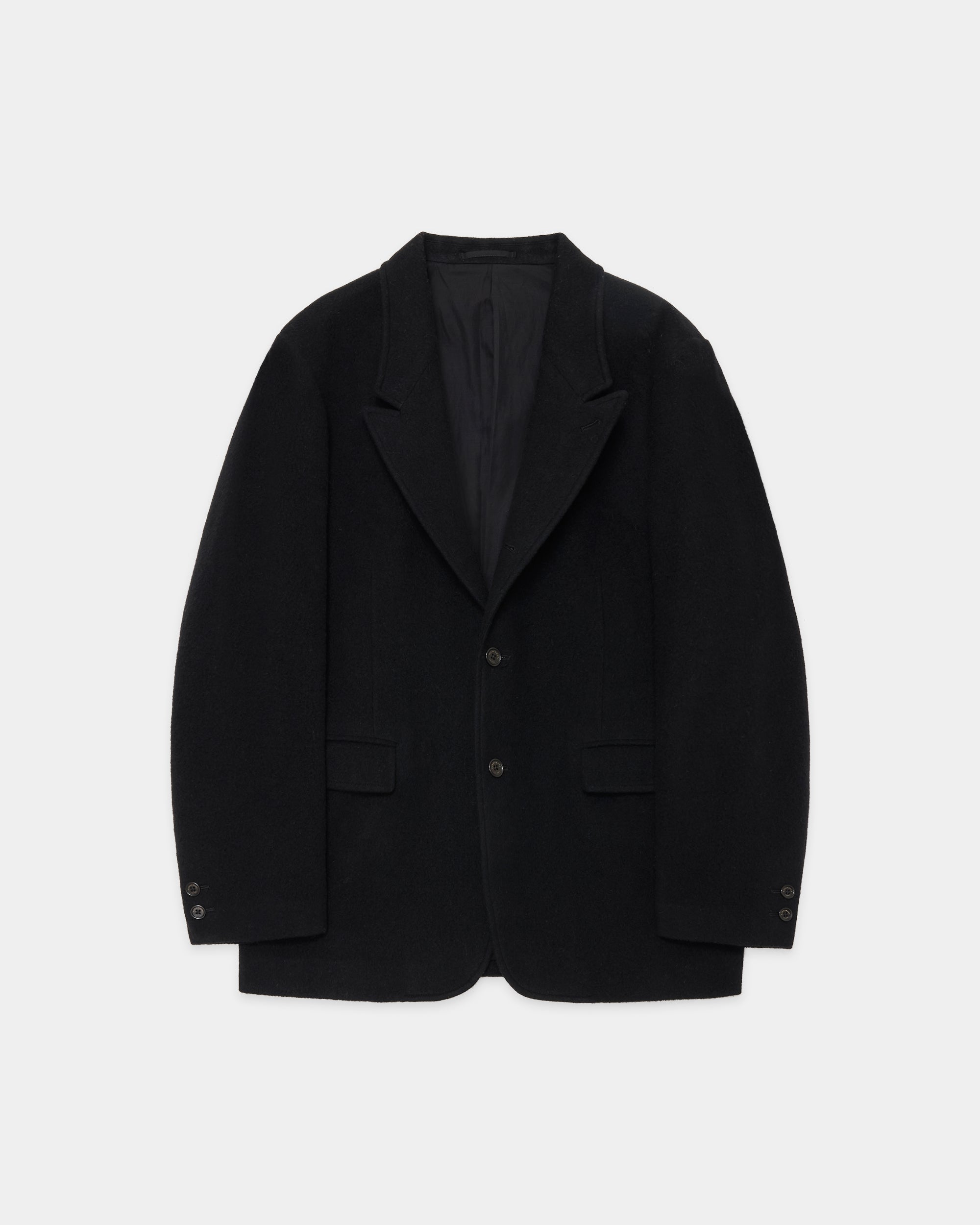 ウールカシミヤナッピングワッシャー /  ハントリージャケット, Black