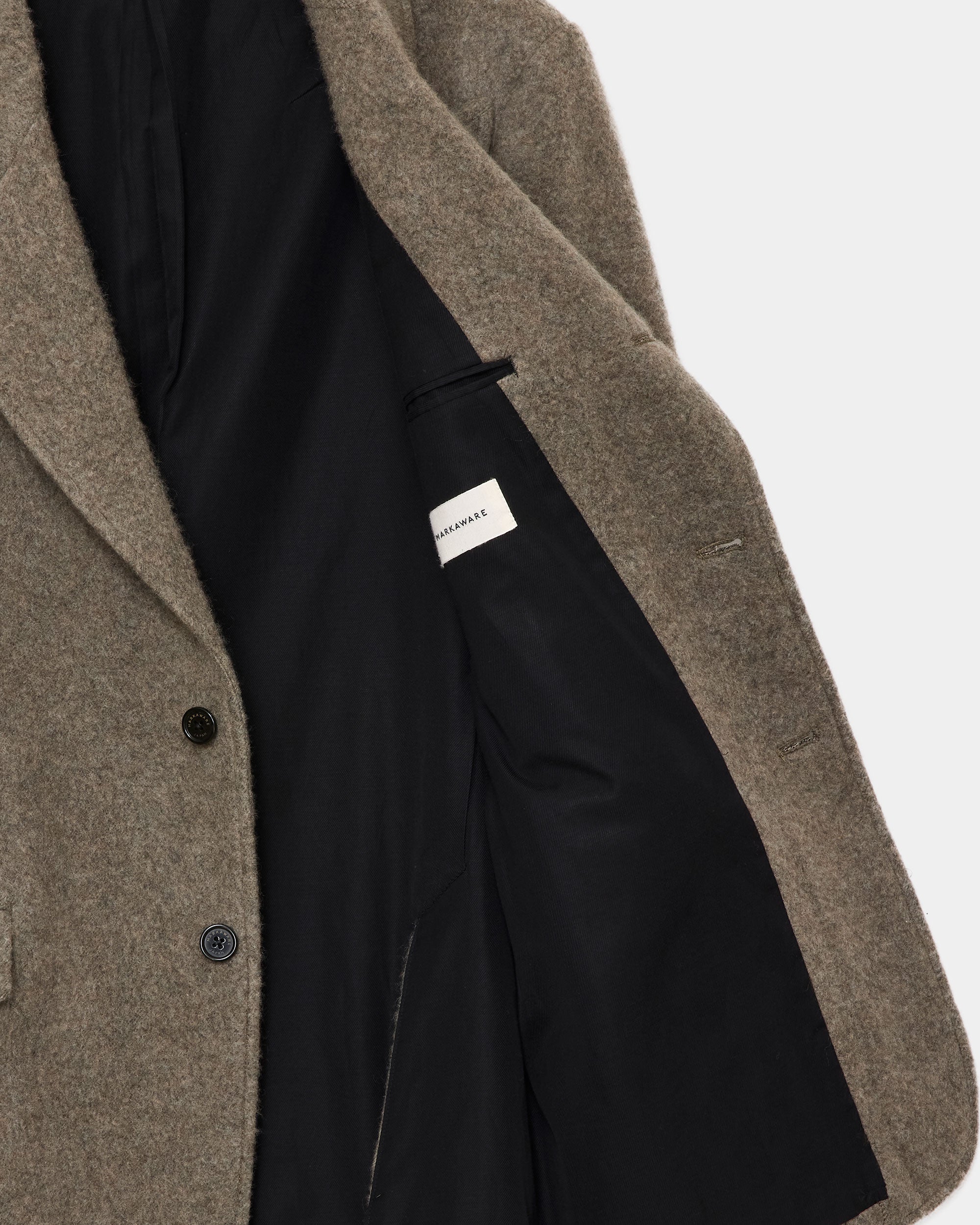 ウールカシミヤナッピングワッシャー /  ハントリージャケット, Green Beige