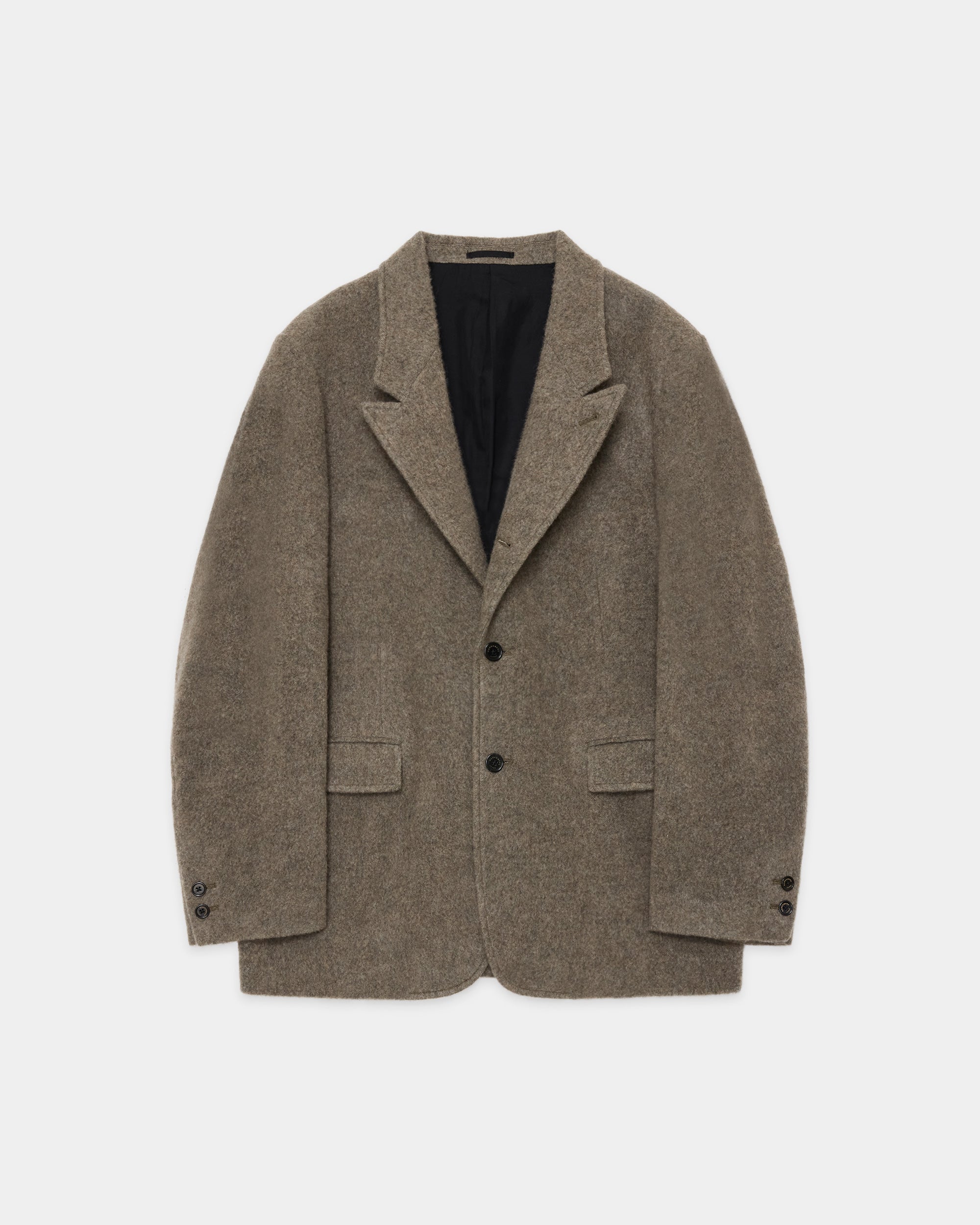 ウールカシミヤナッピングワッシャー /  ハントリージャケット, Green Beige