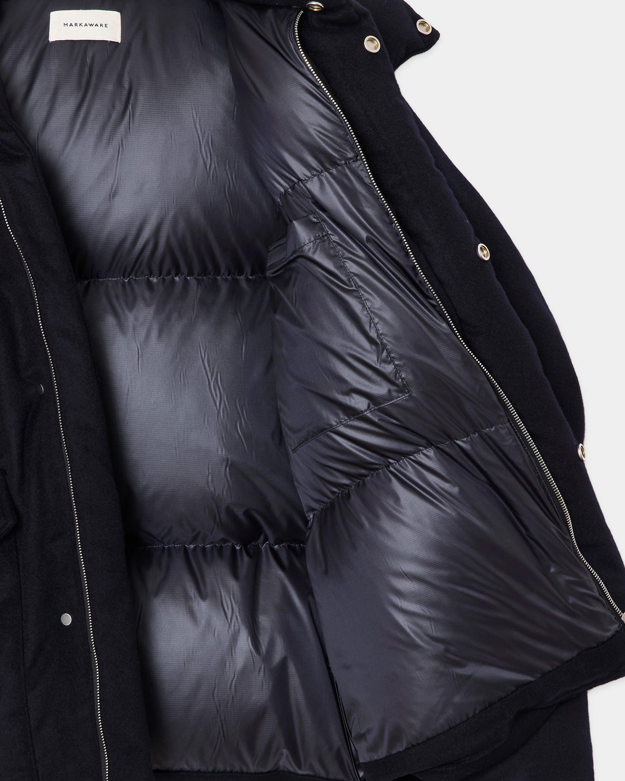 カシミヤフランネル / カシミヤダウンジャケット, D Navy