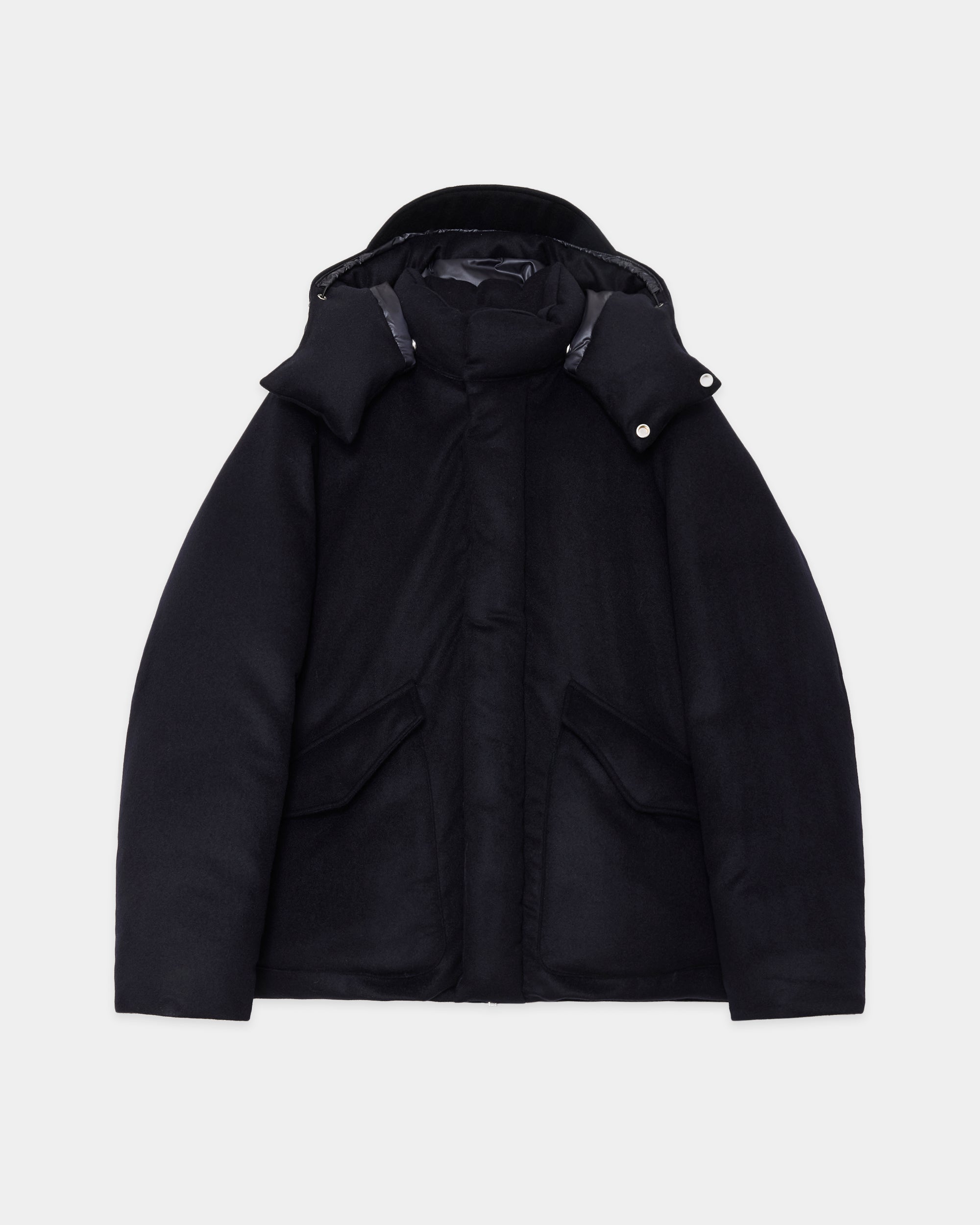 カシミヤフランネル / カシミヤダウンジャケット, D Navy