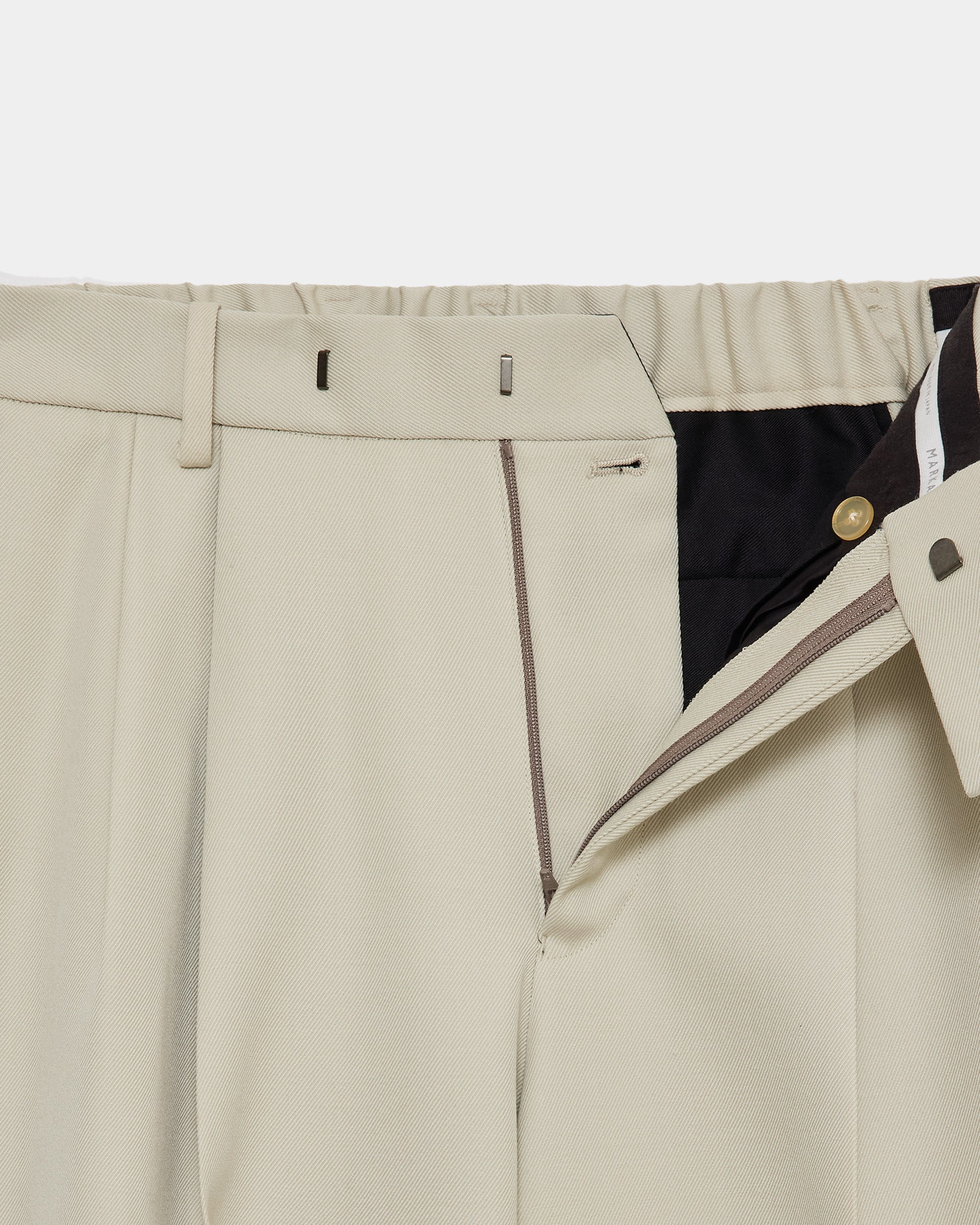 ポルワース3/2ハードツイル / ダブルプリーテッドセミイージートラウザーズ, Greige