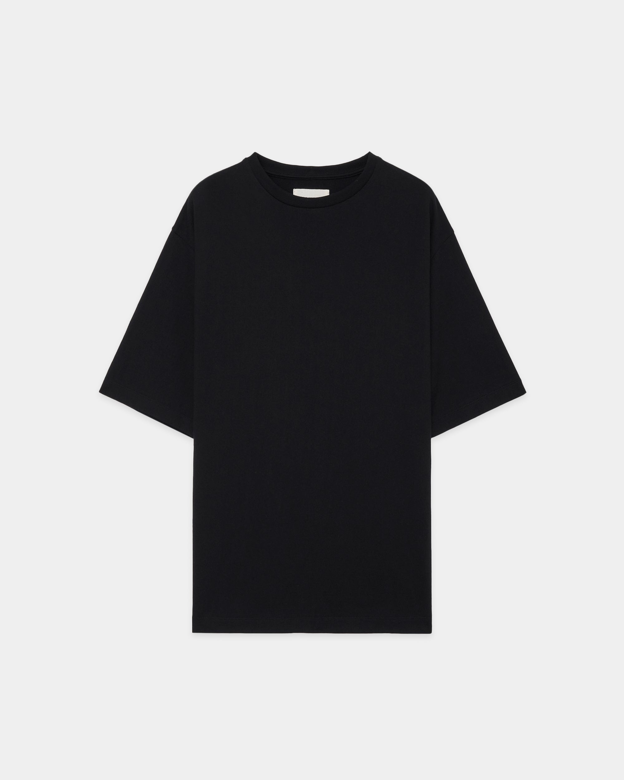 コットン×シルク×カシミヤ吊り天竺 / リラックスフィットTee S/S, Black