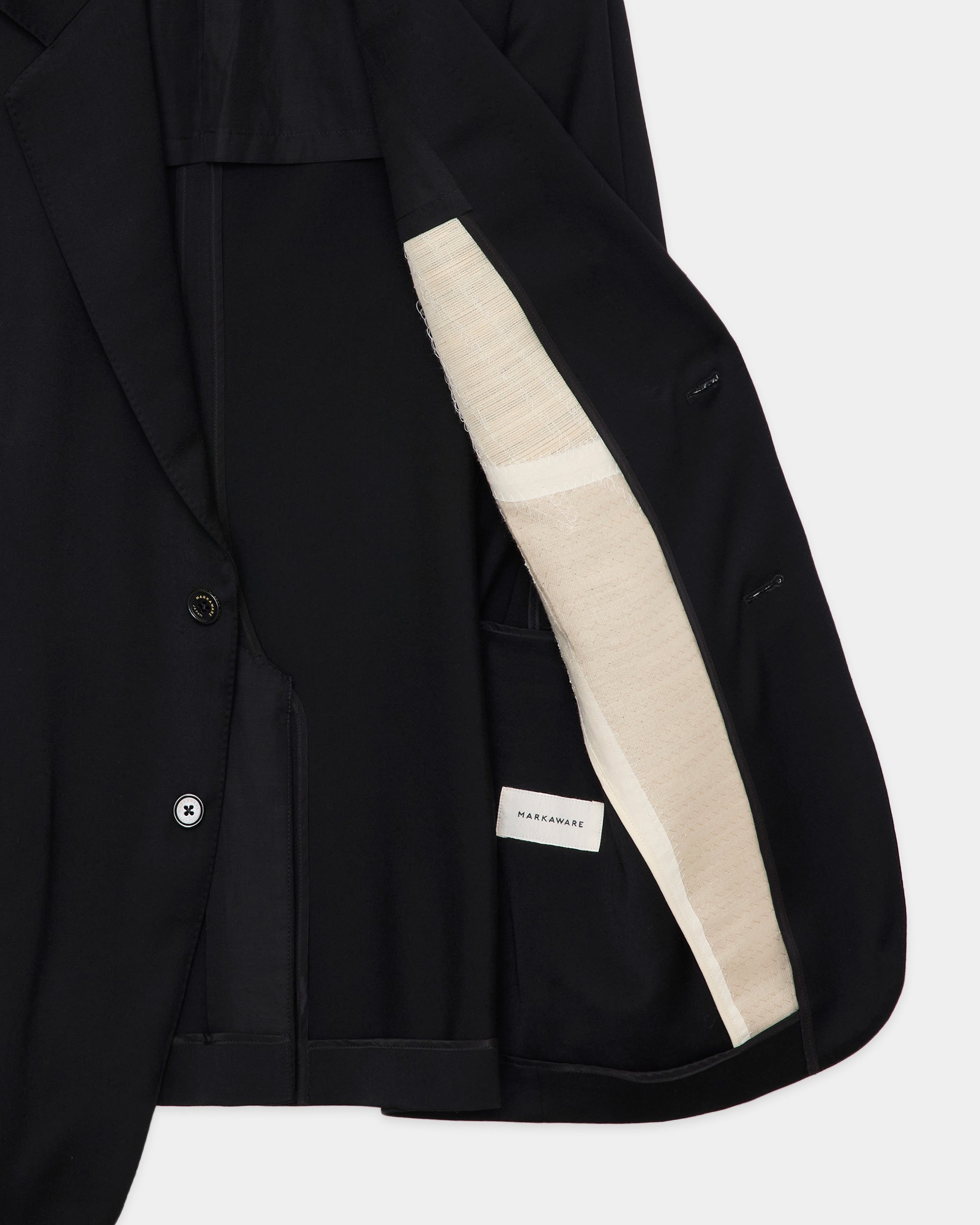 スーパー200sウールサテン / ギヨームジャケット, Black