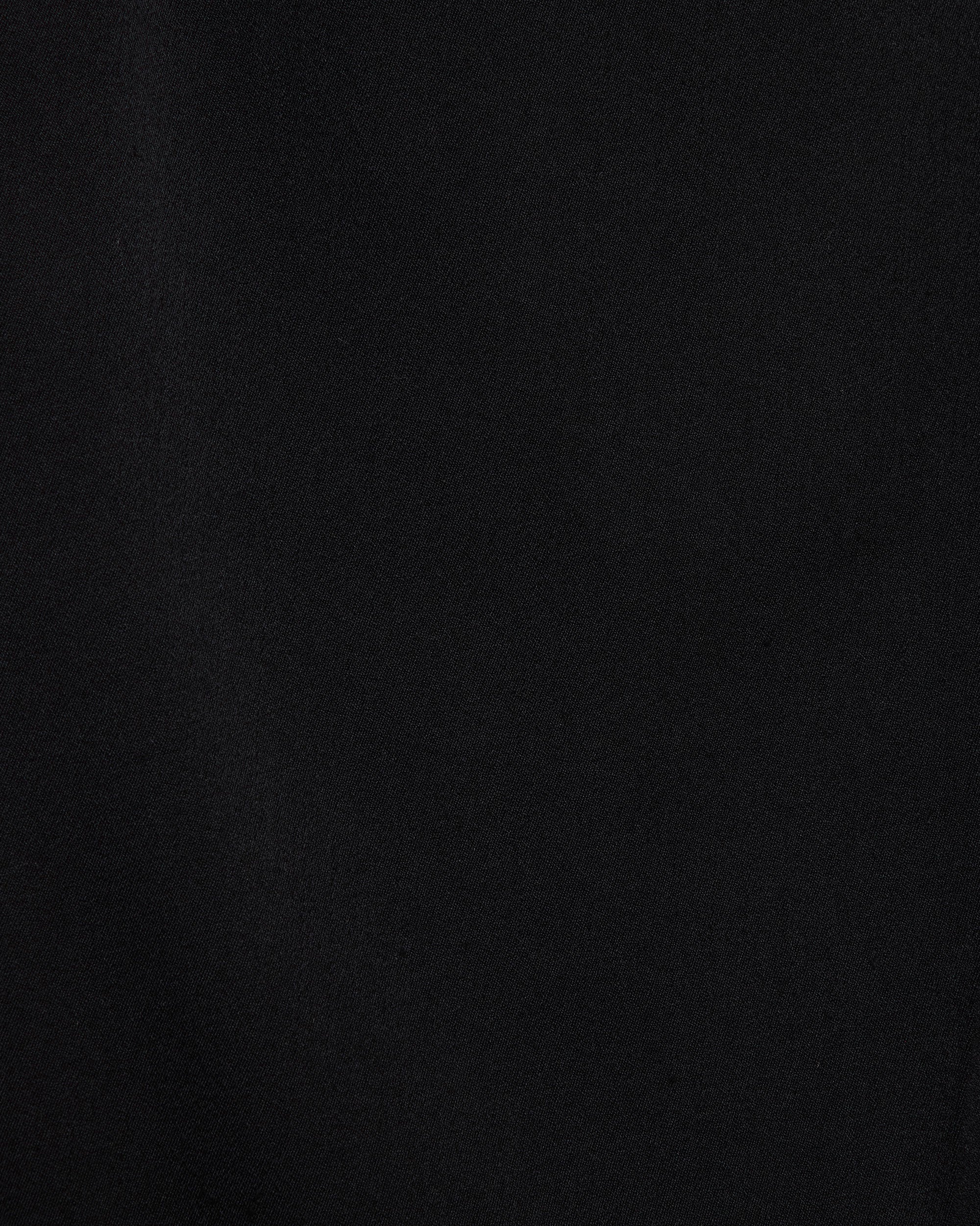 スーパー200sウールサテン / ダブルセミイージートラウザーズ, Black