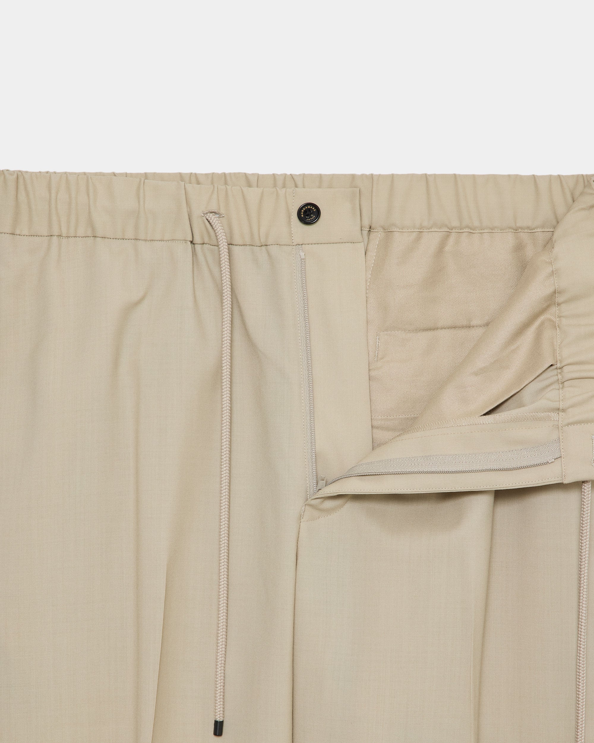 オーガニックウール2/80トロピカル / フラットテーパードイージートラウザーズ, Beige