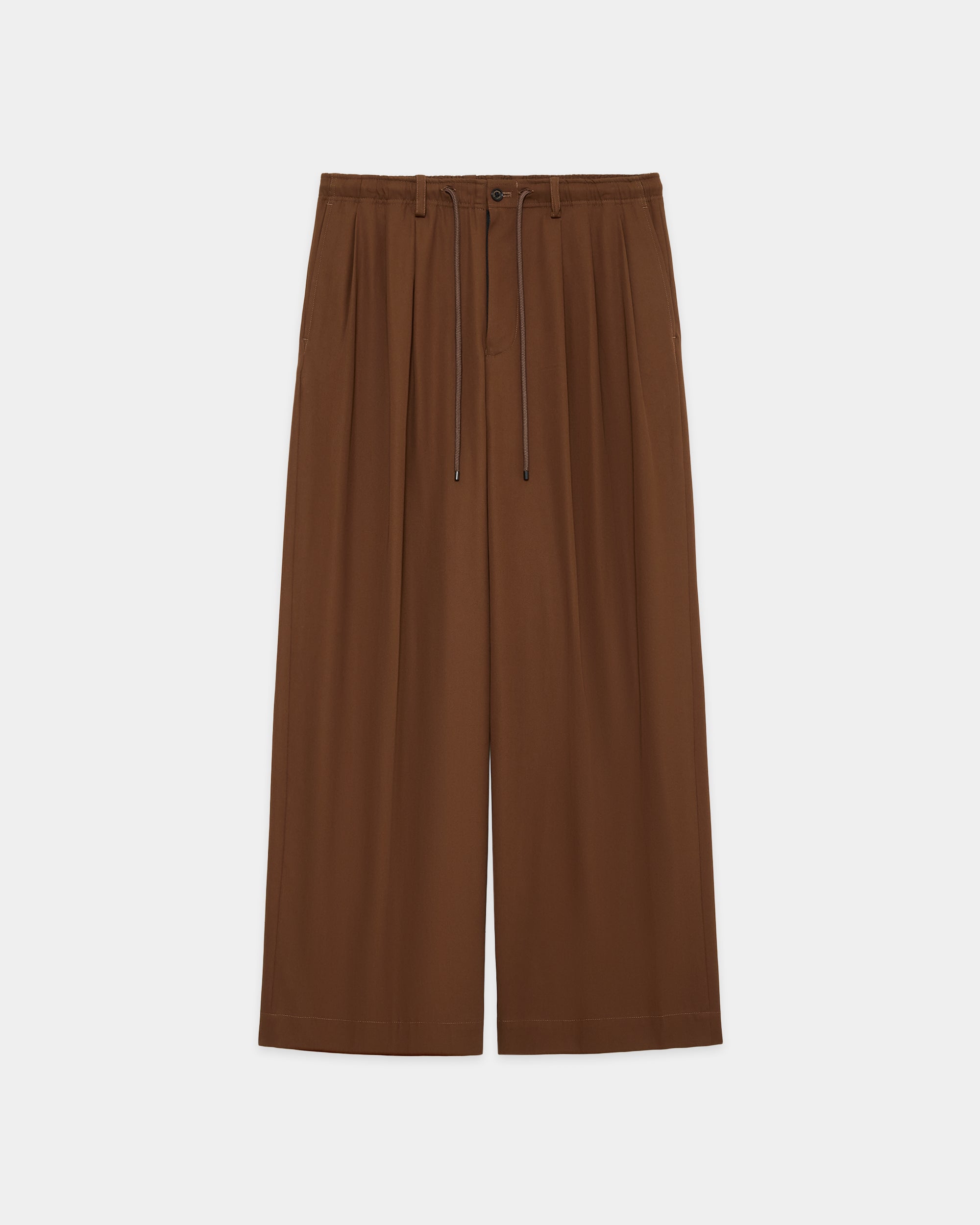 60/2オーガニック強燃ボイル3/2ツイル / トリプルプリーテッドイージートラウザーズ, Burnt Umber