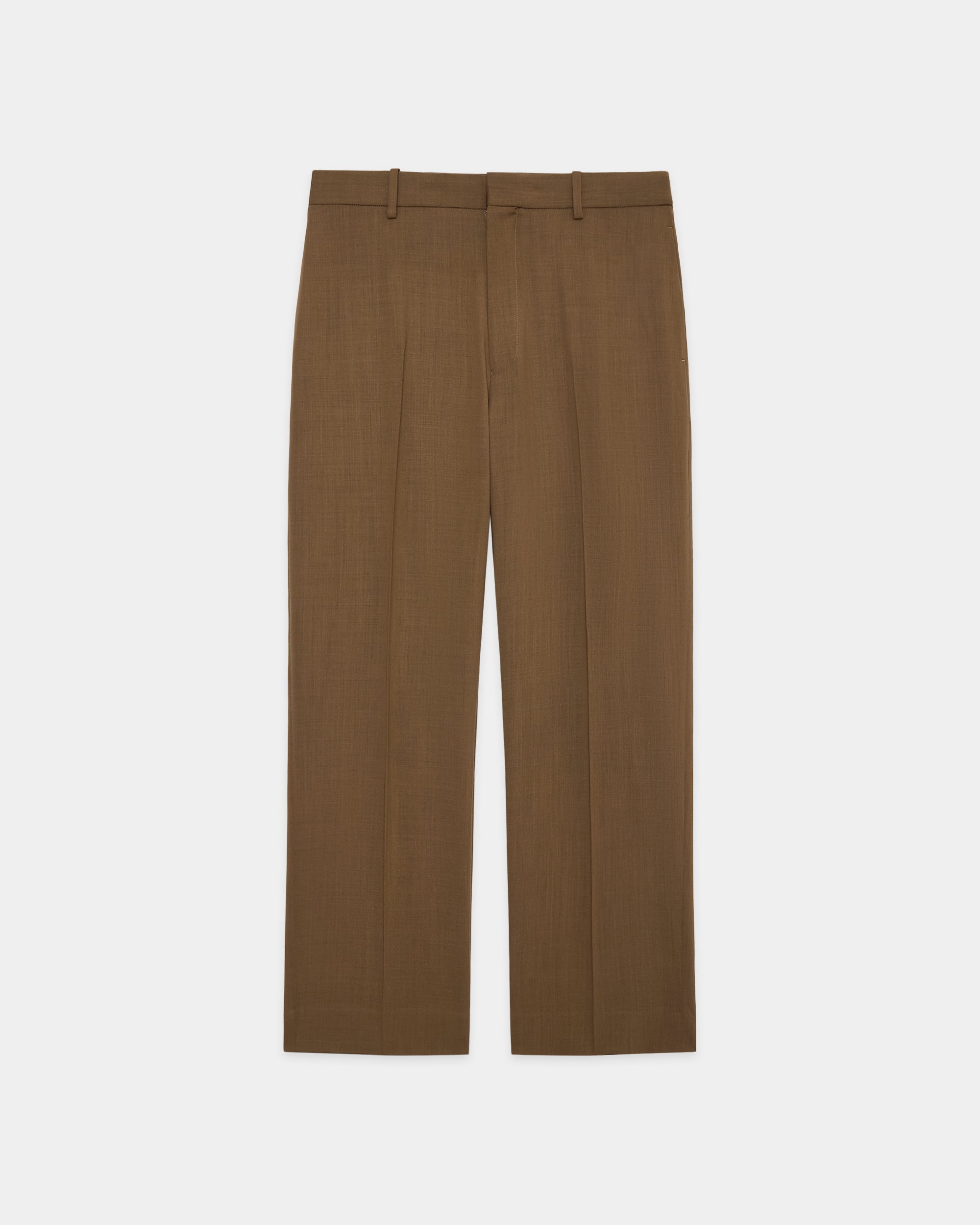 オーガニックウールライトサージ / フラットテーパードトラウザーズ, Greige