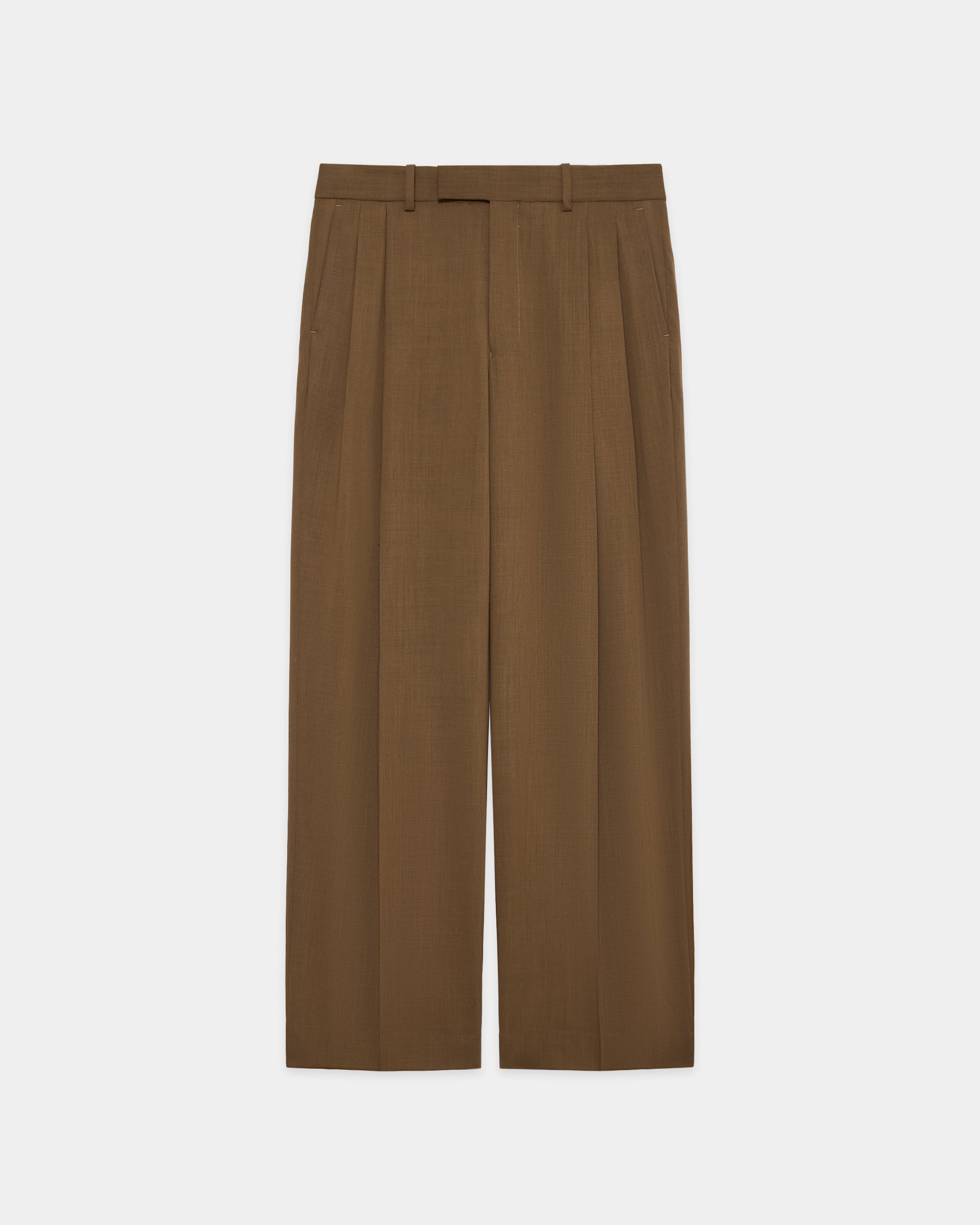 オーガニックウールライトサージ / ダブルプリーテッドトラウザーズ, Greige