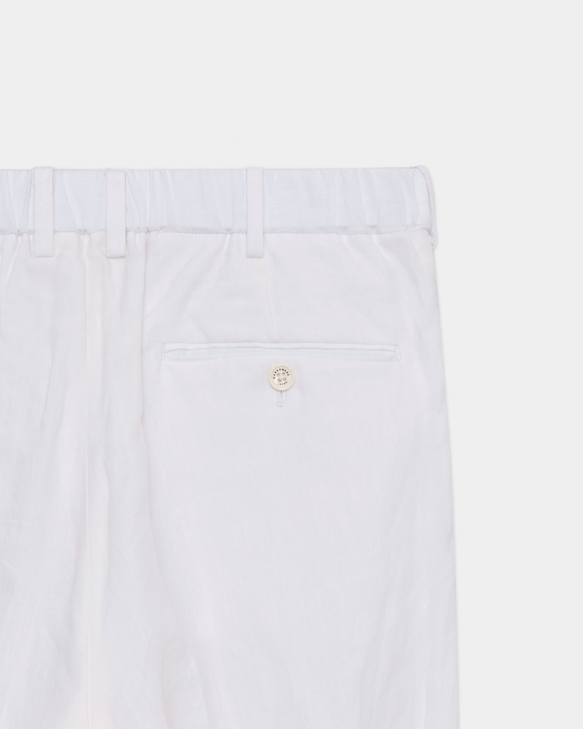 80/1ヘンプタイプライター / ワイドストレートトラウザーズ, White