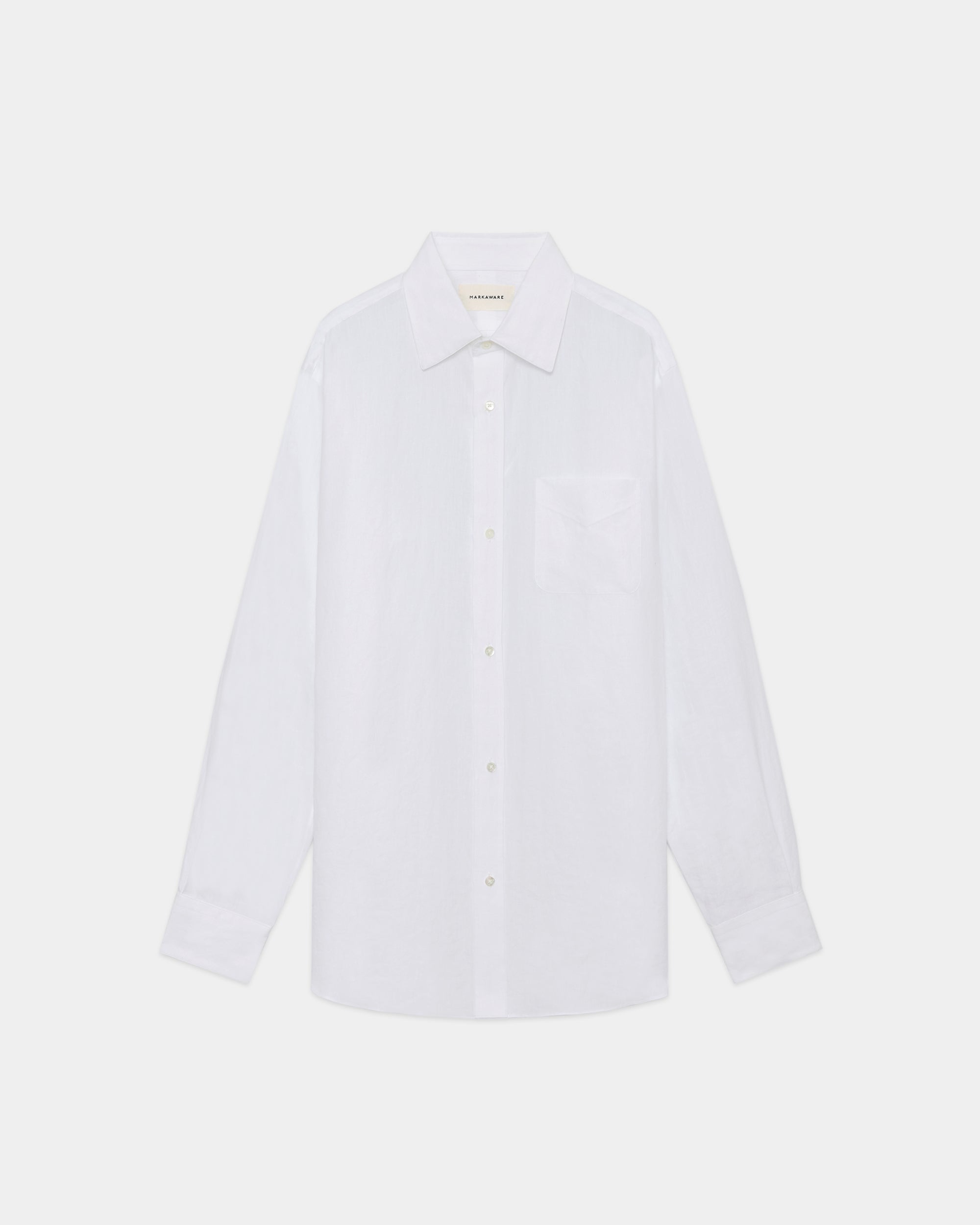 80/1ヘンプタイプライター / レギュラーフィットドレスシャツ, White