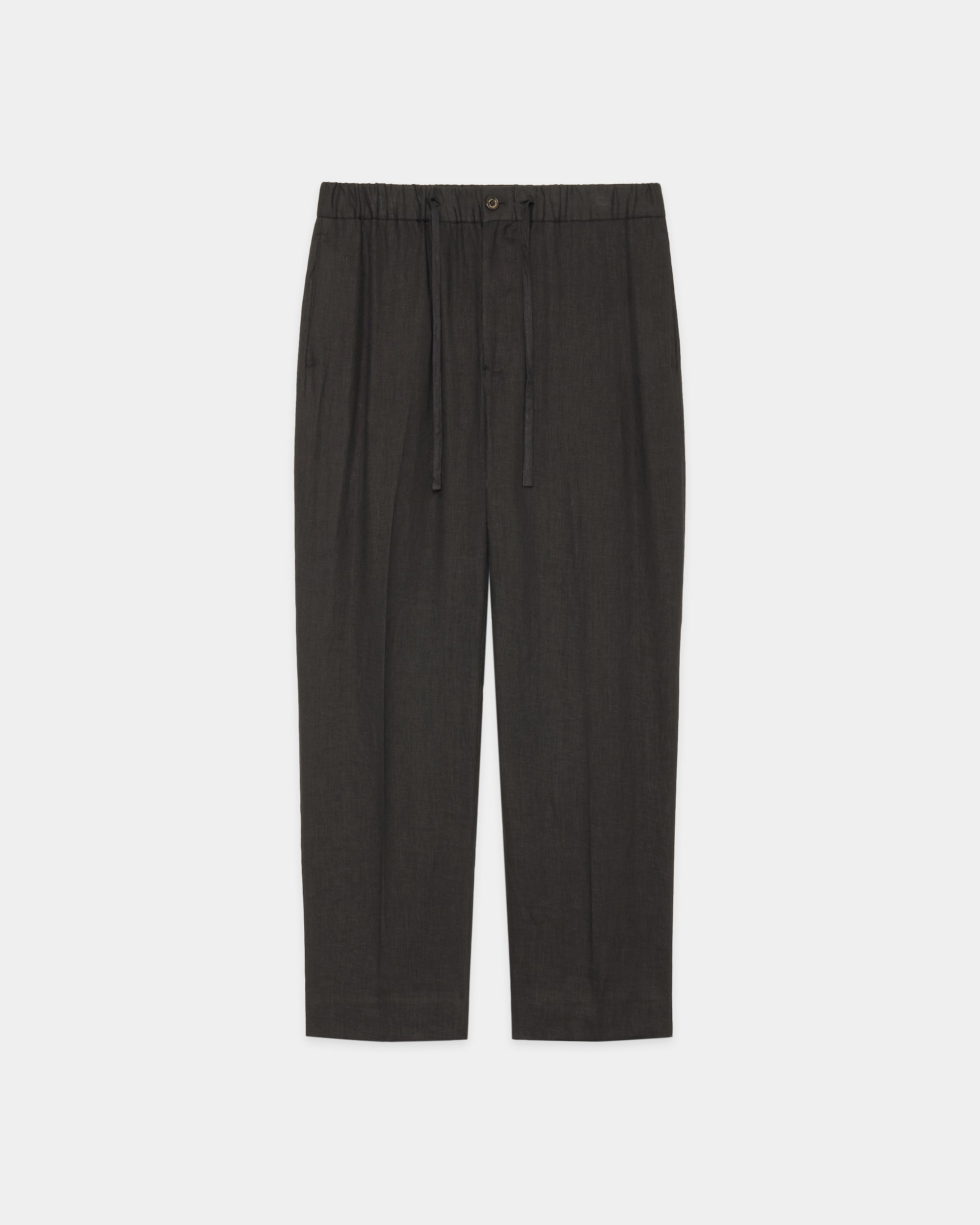 【PARKING別注】ヘンプ細布 / フラットテーパードイージートラウザーズ, Charcoal