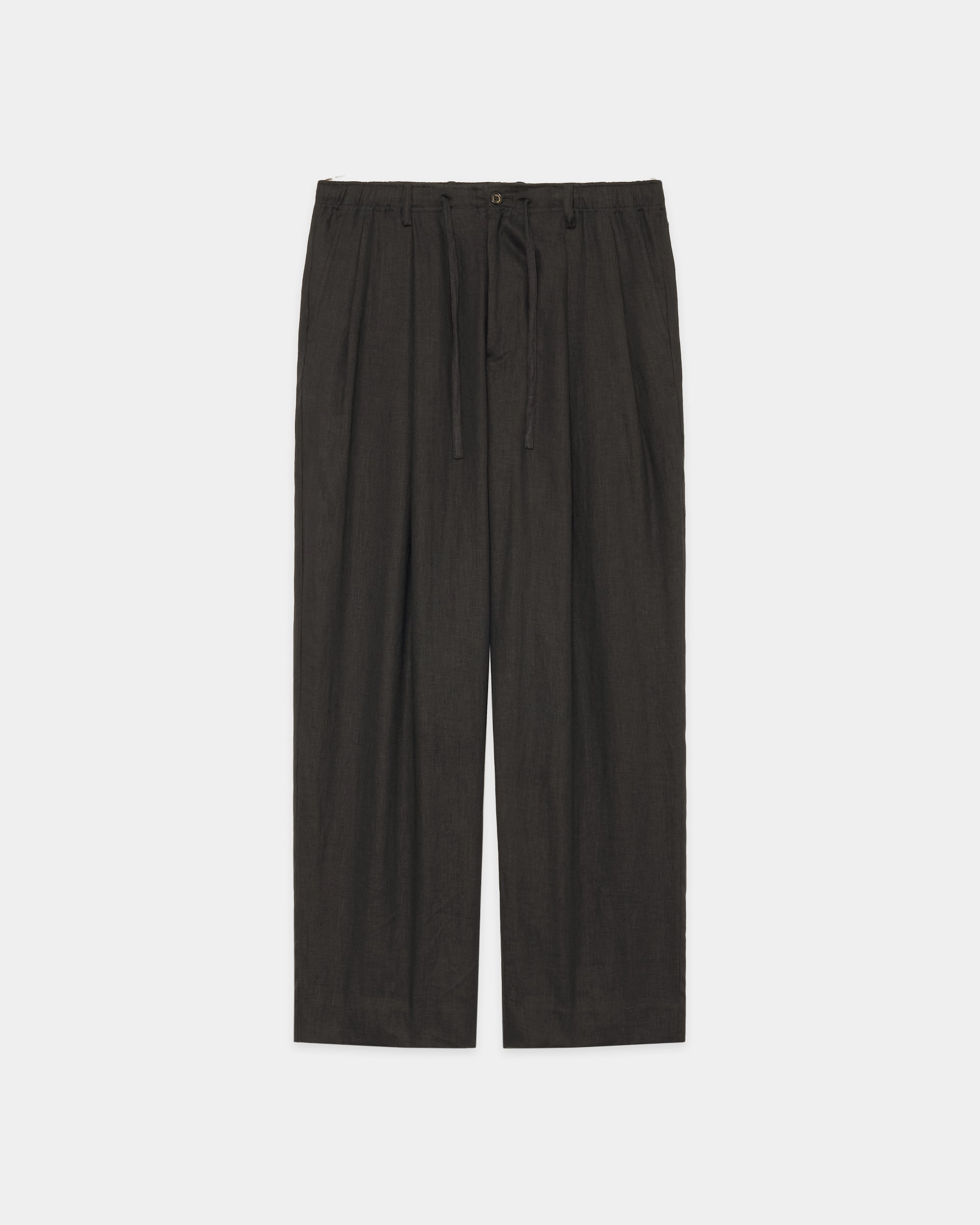 【PARKING別注】ヘンプ細布 / ダブルプリーテッドイージートラウザーズ, Charcoal