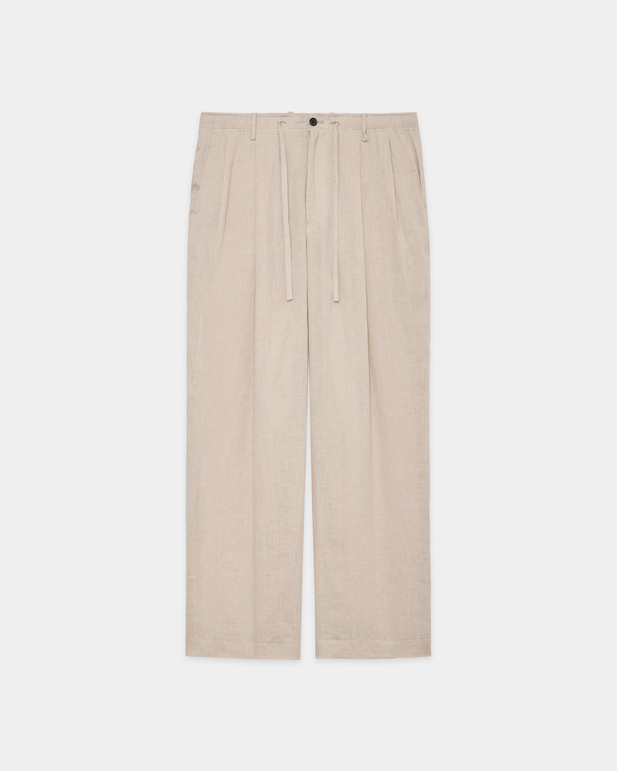 ヘンプ細布 / ダブルプリーテッドイージートラウザーズ, Taupe