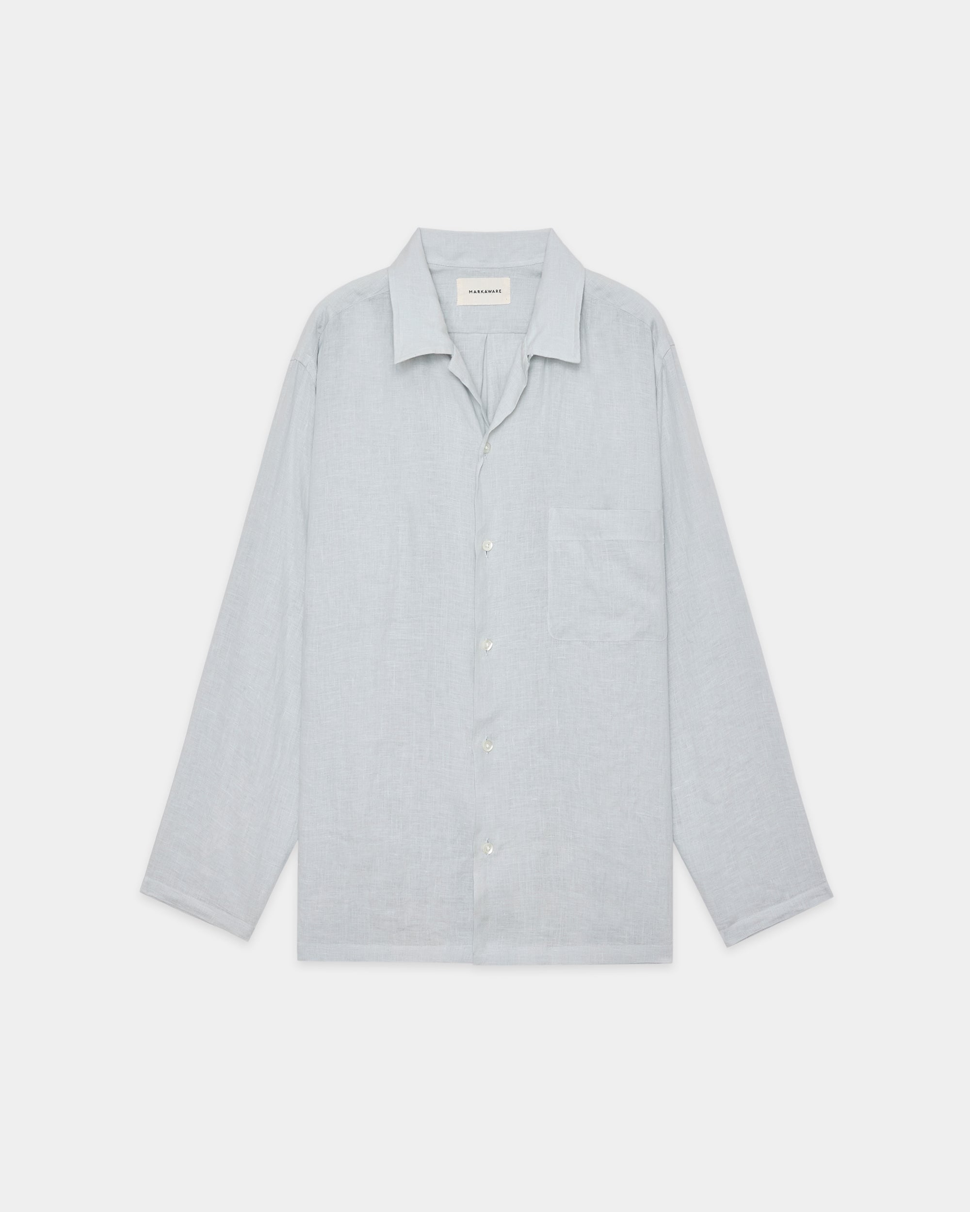 ヘンプ細布 / コンフォートフィットオープンカラーシャツ, Ice