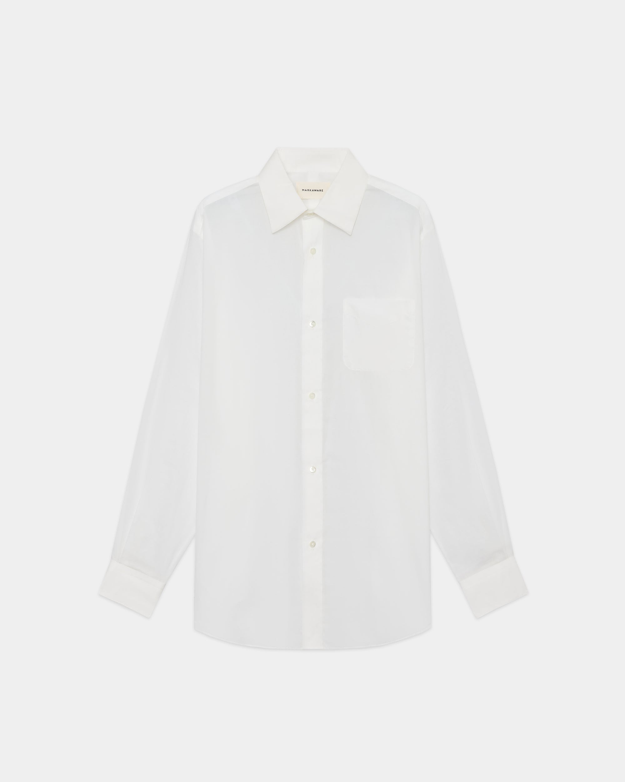 オーガニックGIZA90/1ローン / レギュラーフィットドレスシャツ, White