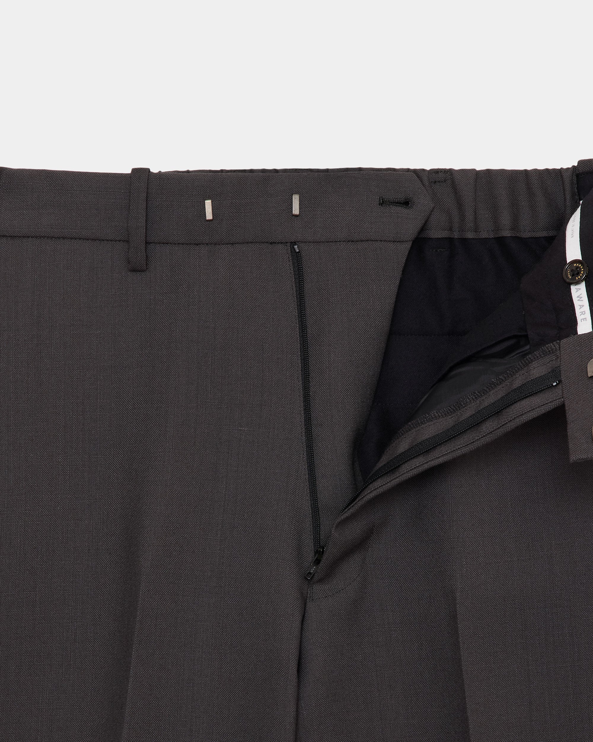 オーガニックウールヘビートロピカル / ワイドストレートトラウザーズ, Charcoal