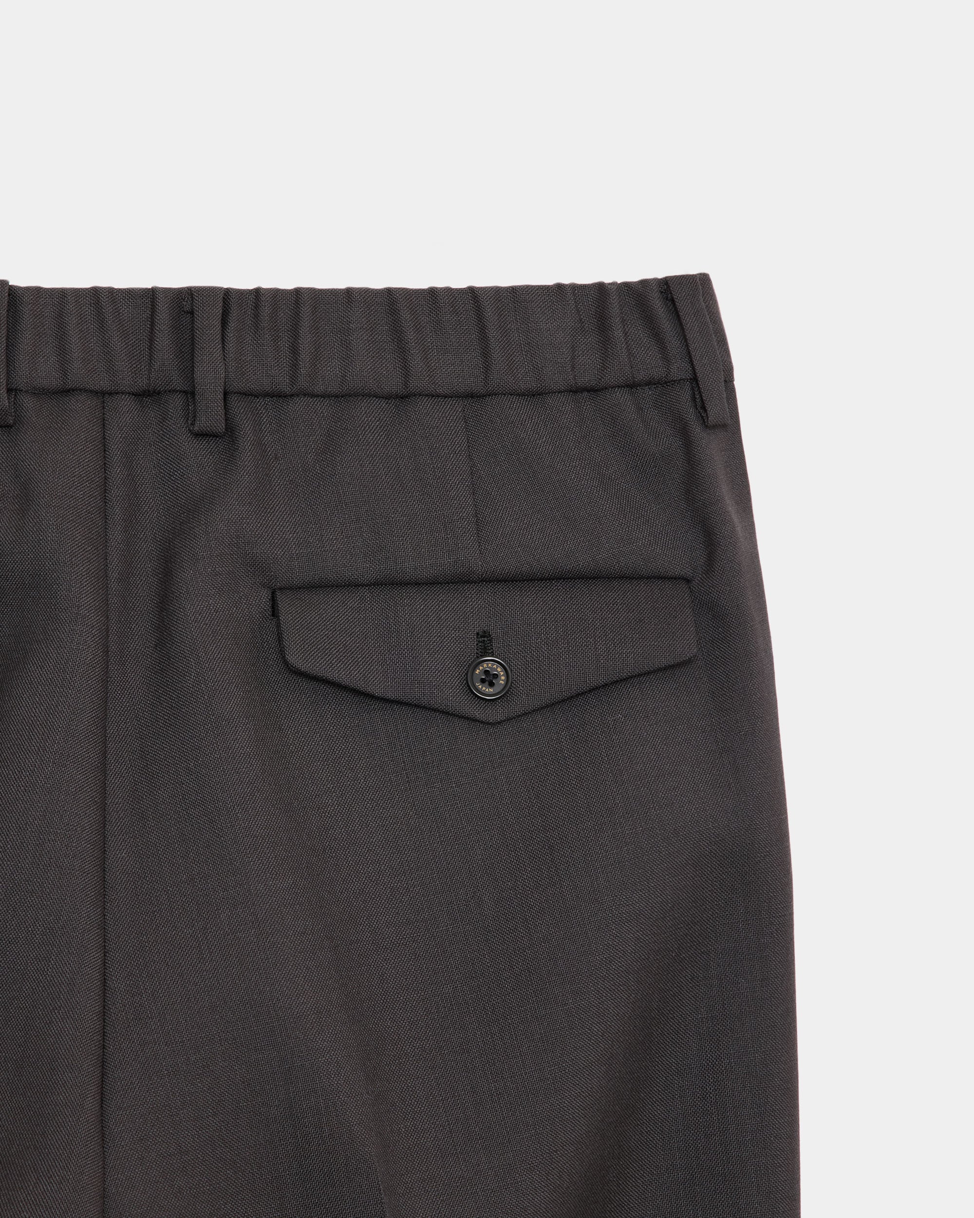 オーガニックウールヘビートロピカル / ダブルプリーテッドクラシックワイドトラウザーズ, Charcoal