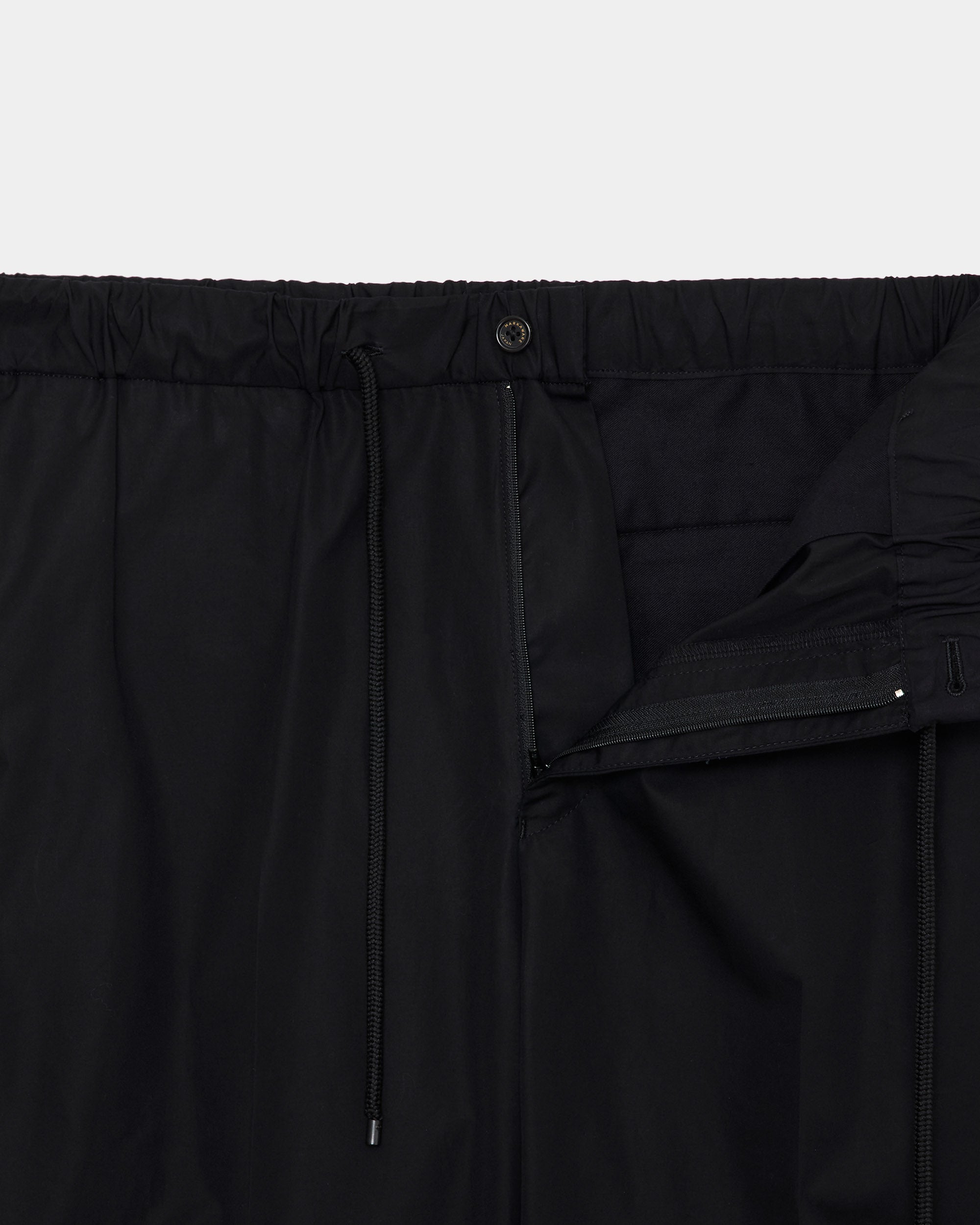 120/2オールウェザークロス	/ フラットテーパードイージートラウザーズ, Black