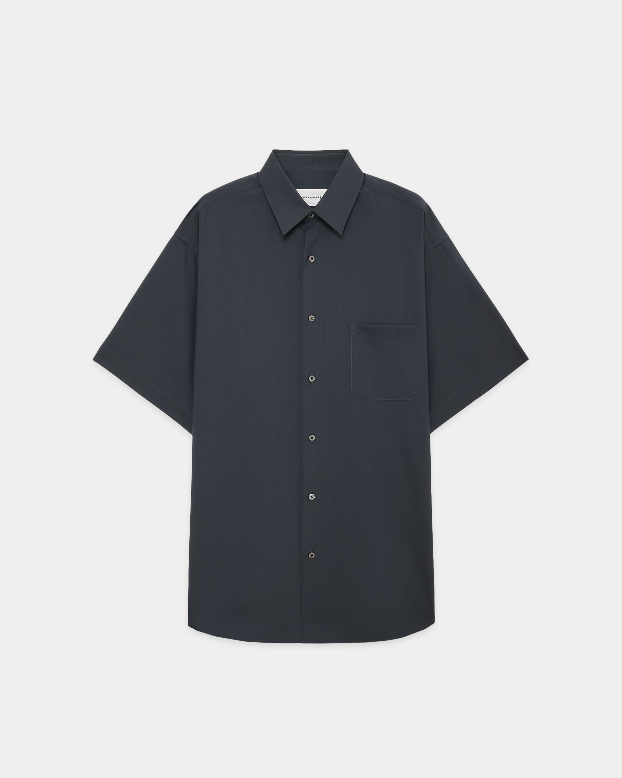 オーガニックウール2/80トロピカル / コンフォートフィットS/Sシャツ, Charcoal