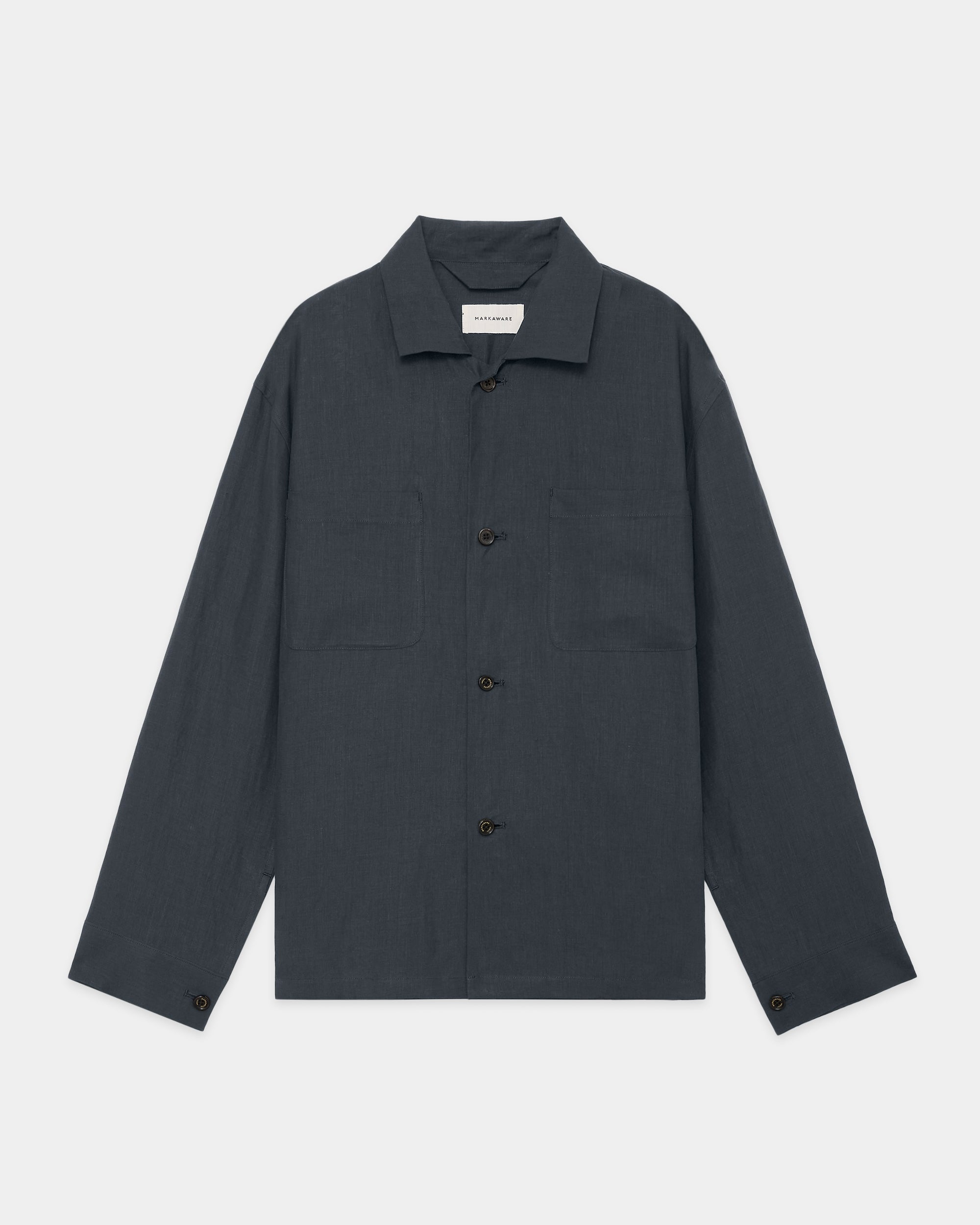 【PARKING別注】 オーガニックウール2/80トロピカル / ユーティリティシャツ, Charcoal